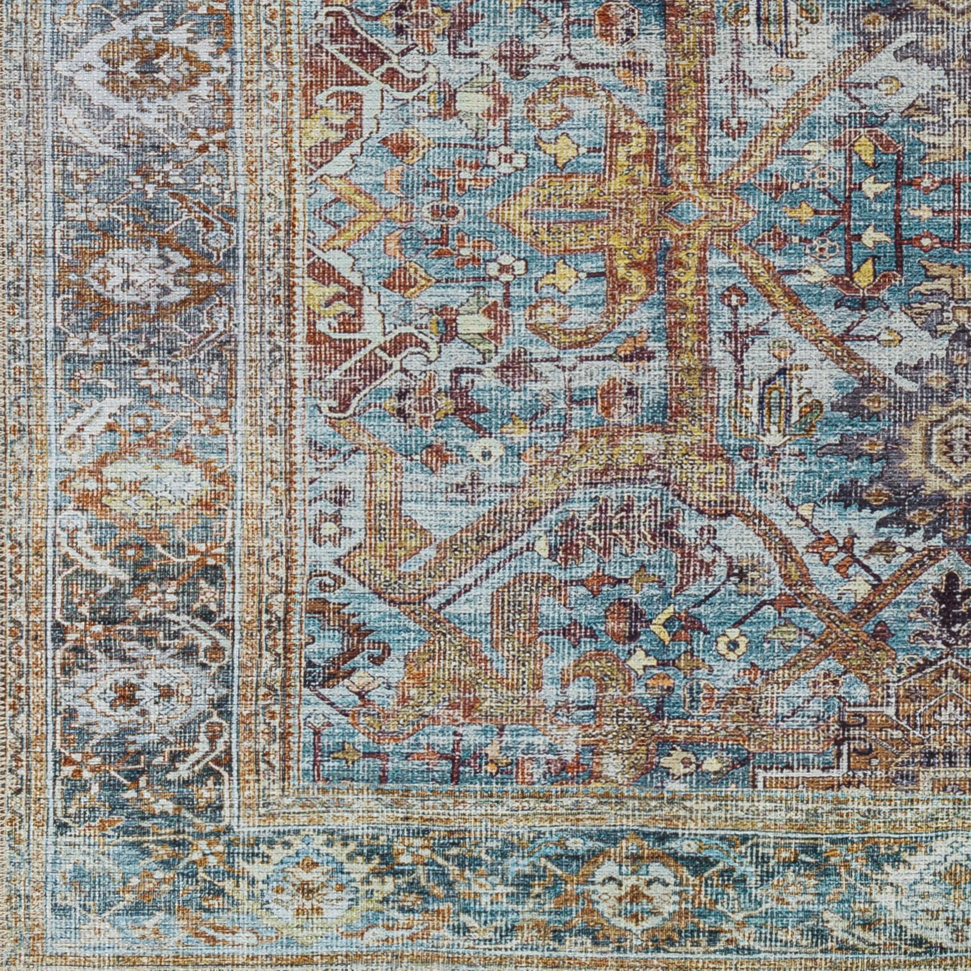 Livabliss Landry Faded Traditional Printed Washable Area Rug