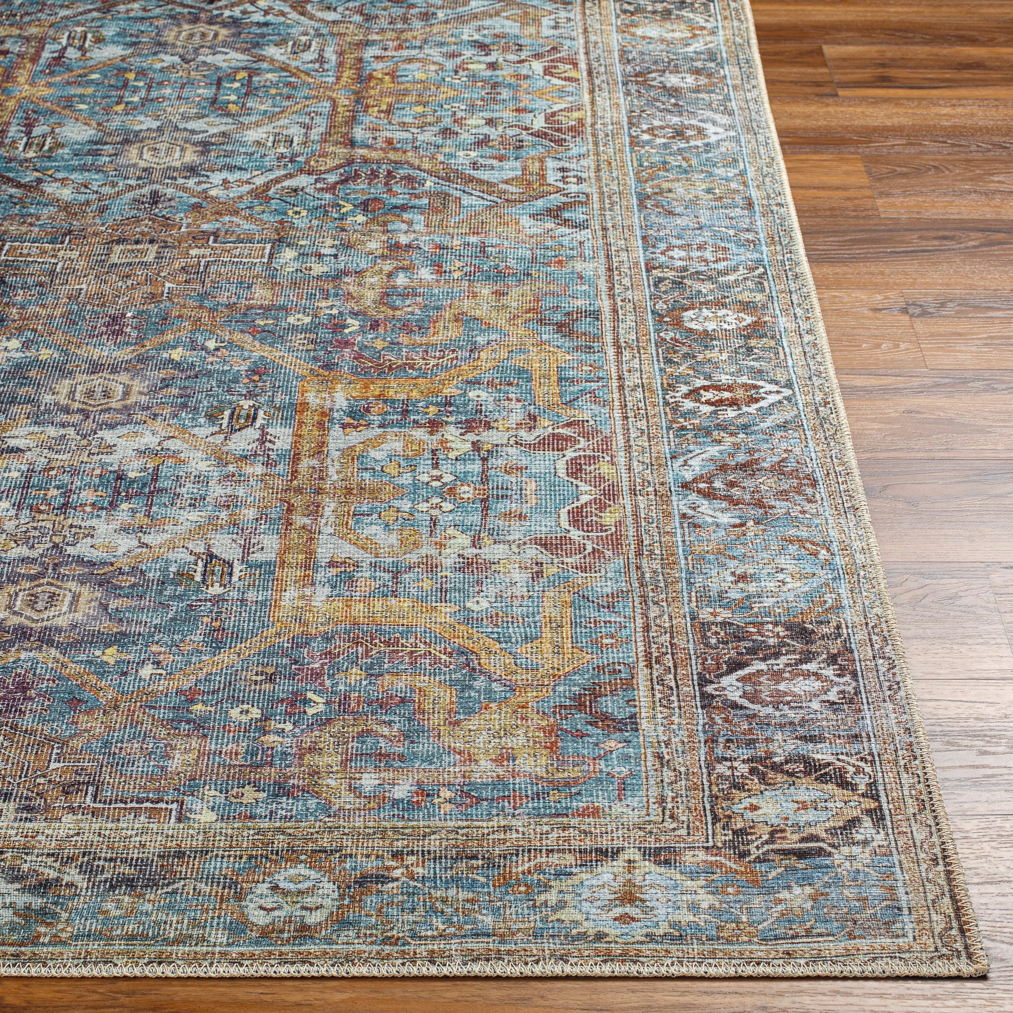Livabliss Landry Faded Traditional Printed Washable Area Rug