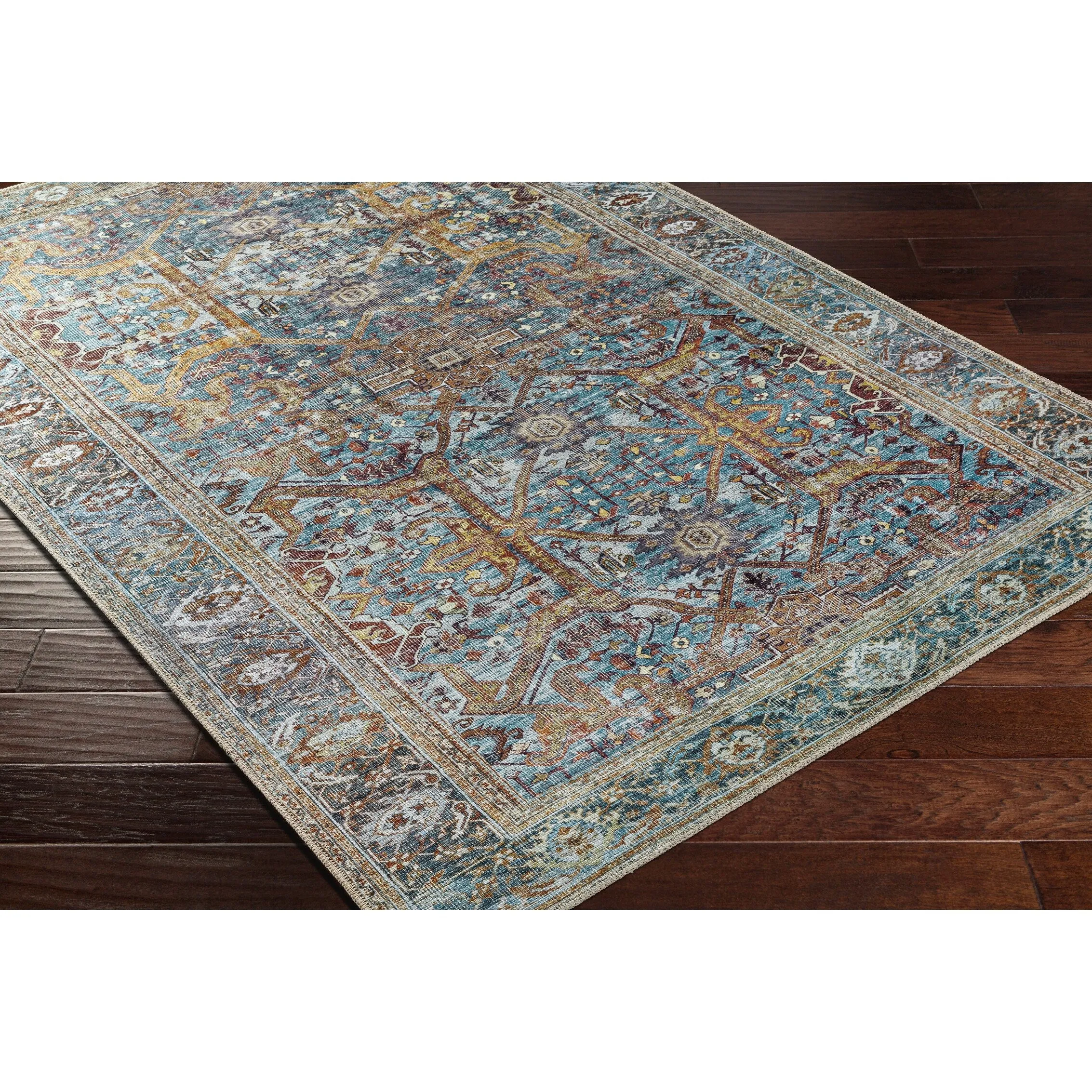 Livabliss Landry Faded Traditional Printed Washable Area Rug
