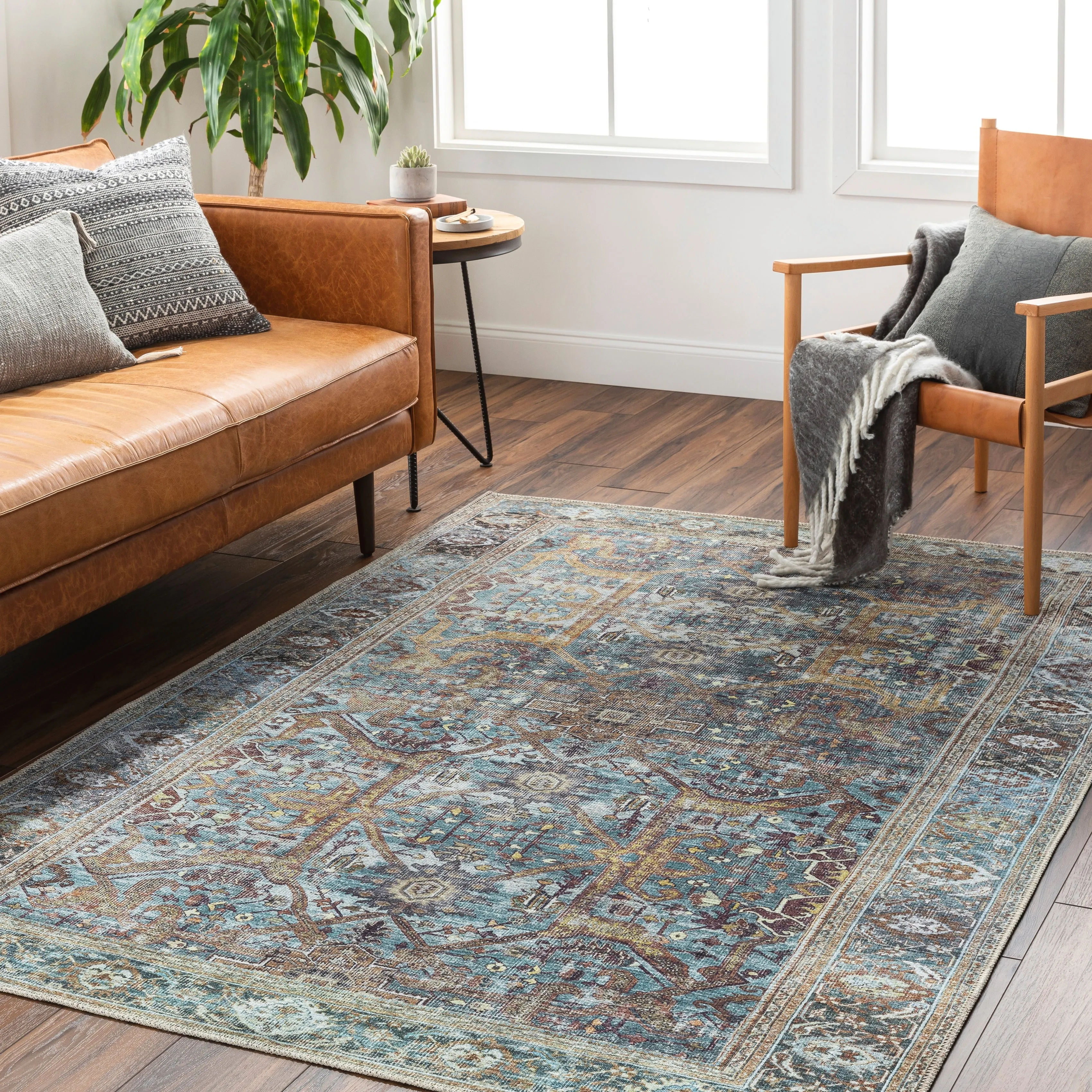 Livabliss Landry Faded Traditional Printed Washable Area Rug