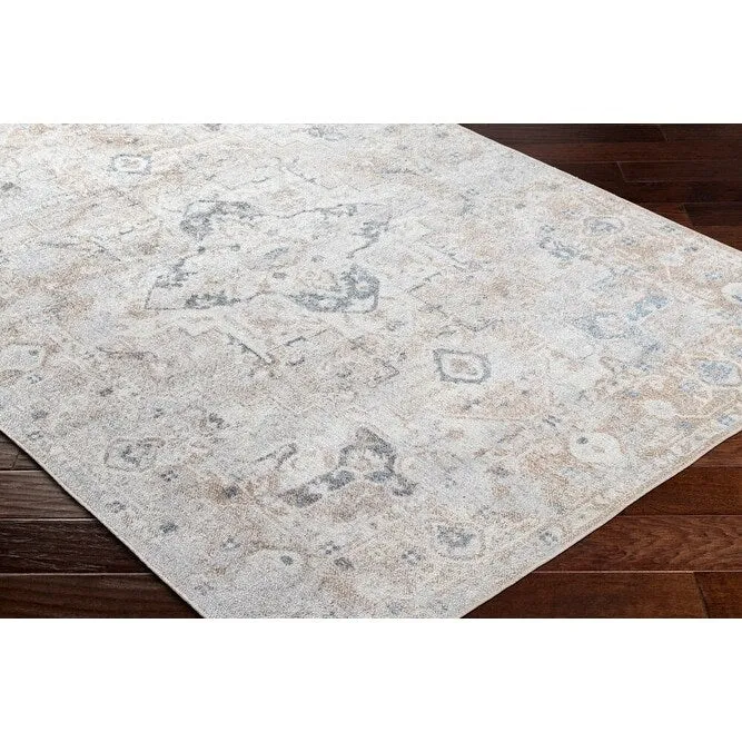 Livabliss Lillian Transitional Medallion Machine Washable Area Rug