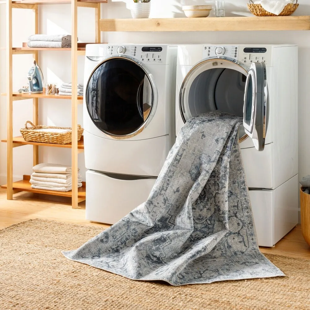 Livabliss Lillian Transitional Medallion Machine Washable Area Rug