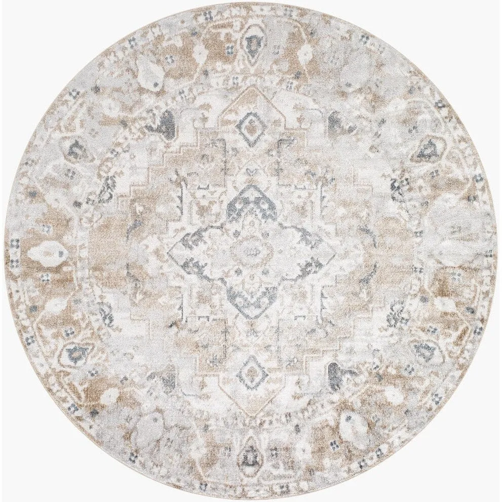 Livabliss Lillian Transitional Medallion Machine Washable Area Rug