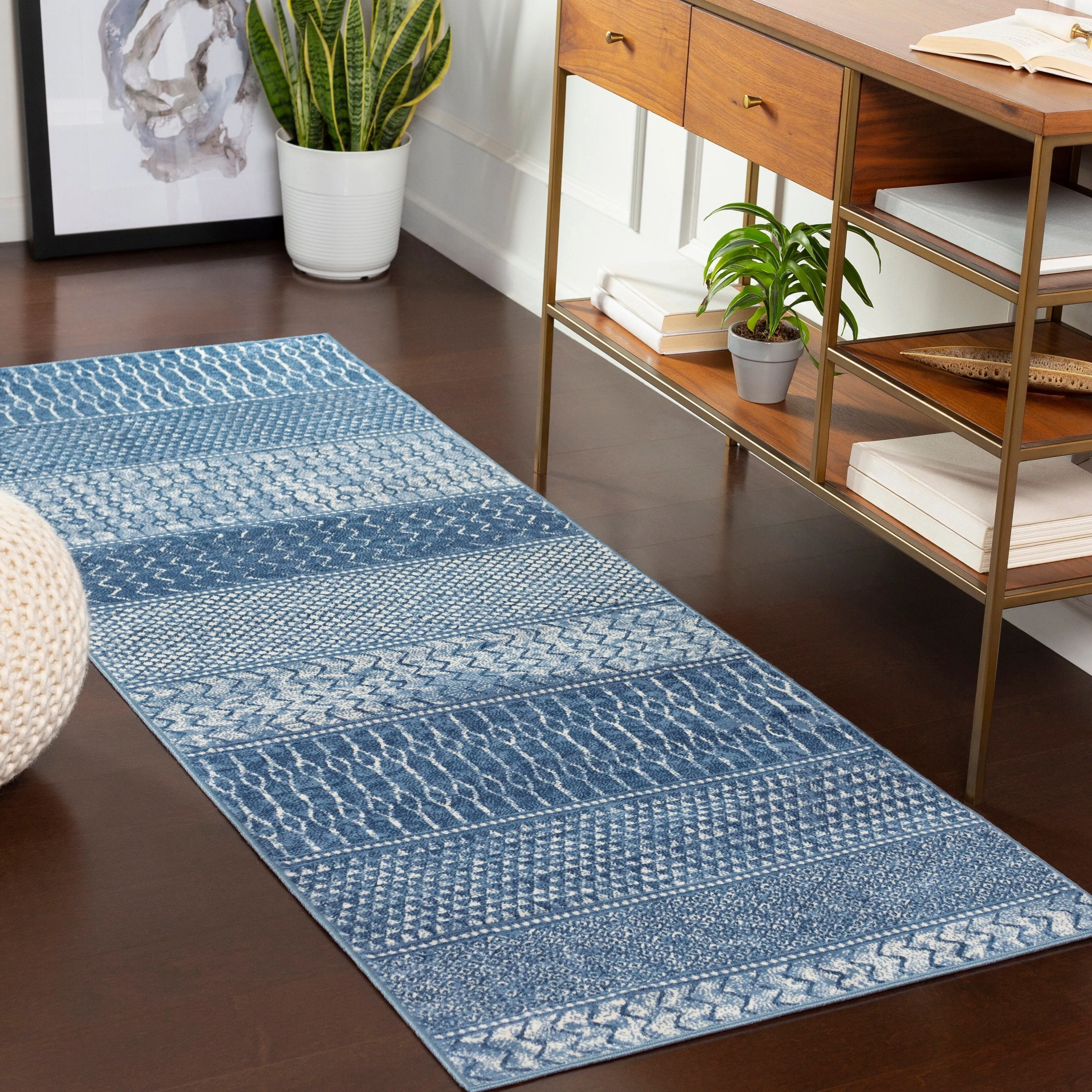 Livabliss Lovato Bohemian Block Print Area Rug