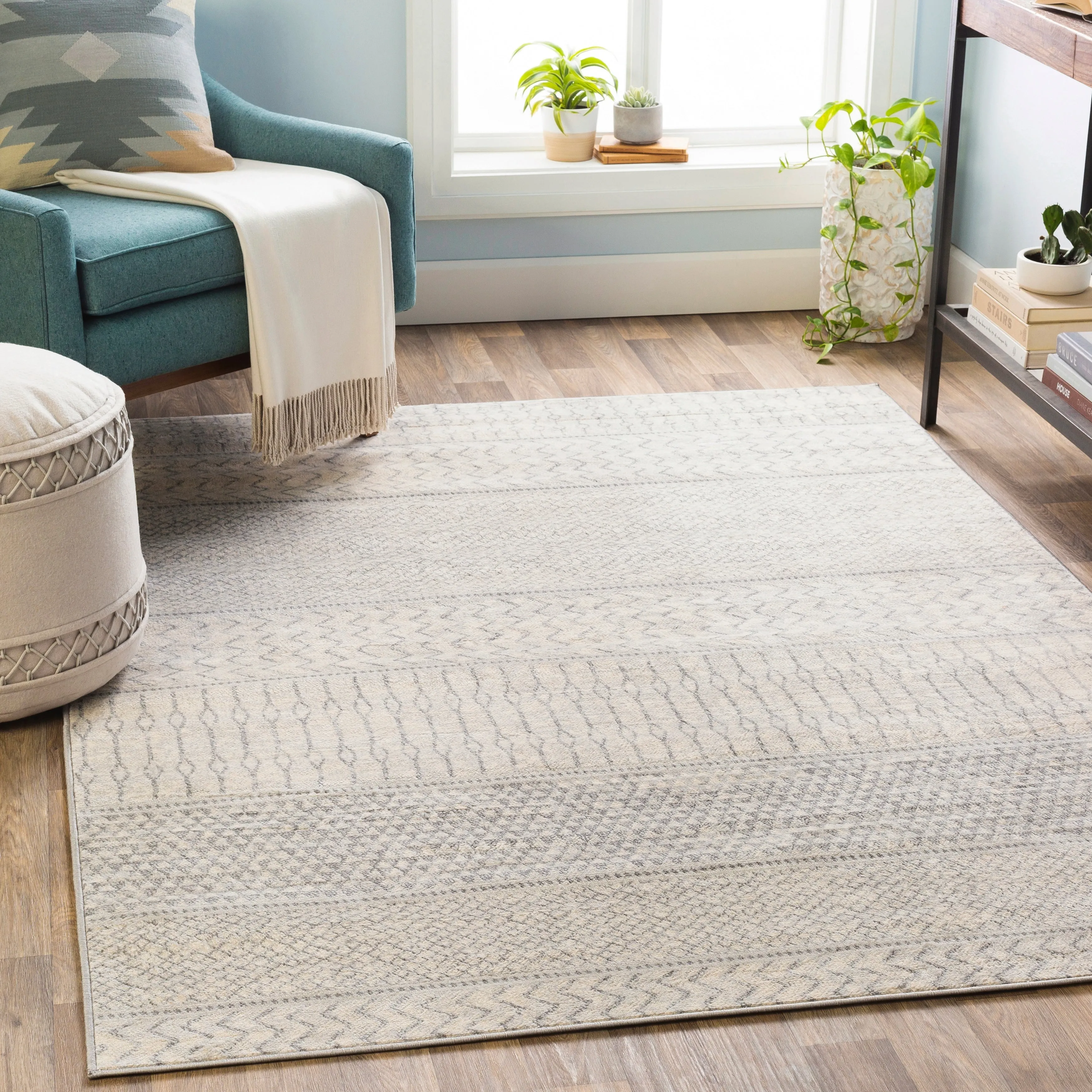 Livabliss Lovato Bohemian Block Print Area Rug