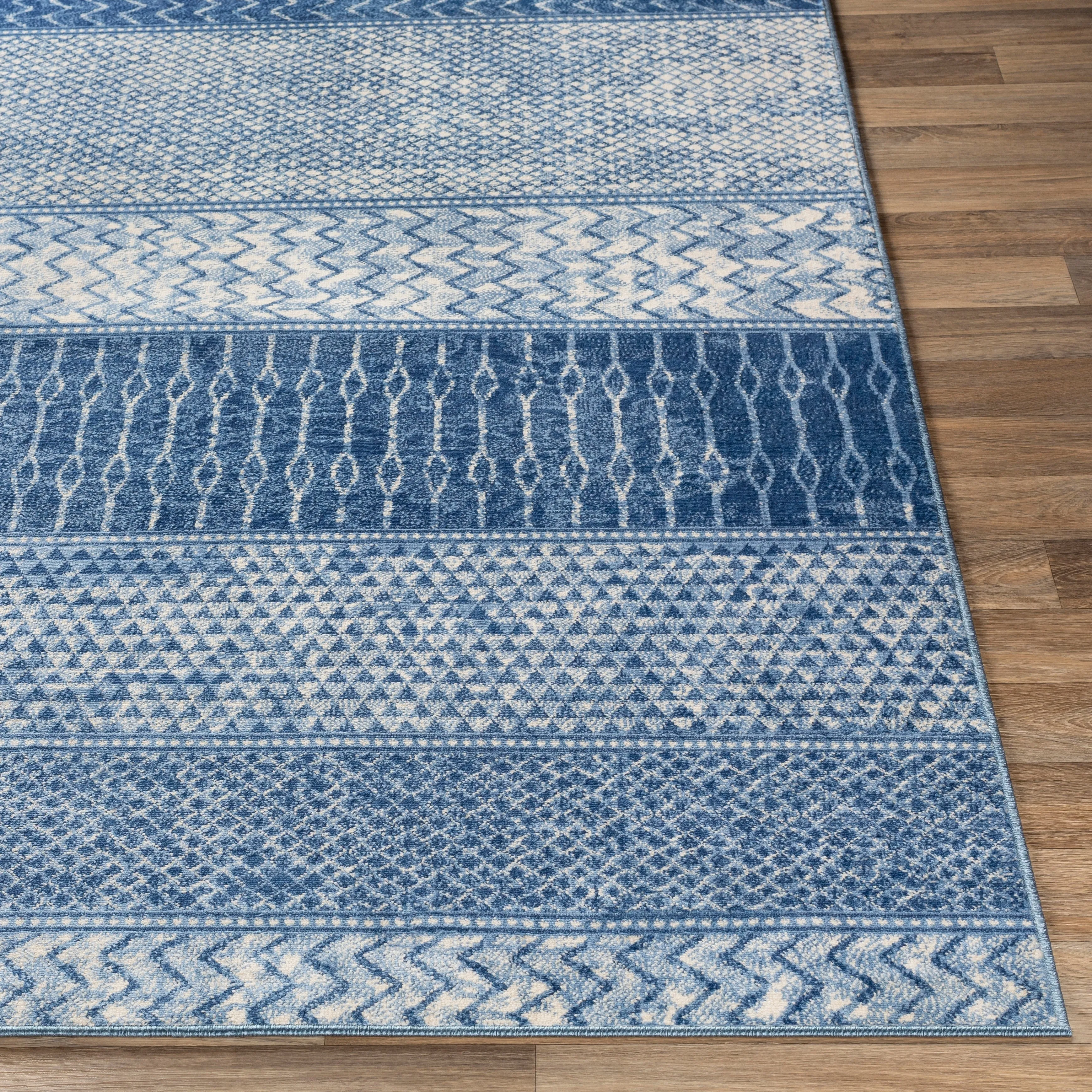 Livabliss Lovato Bohemian Block Print Area Rug