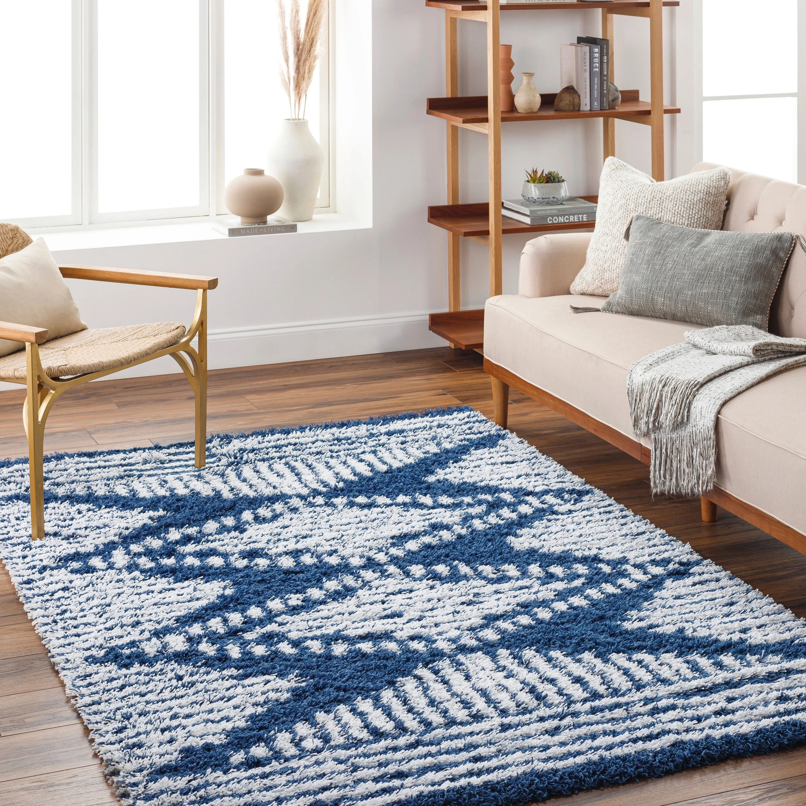 Livabliss Madini Moroccan Diamond Plush Area Rug