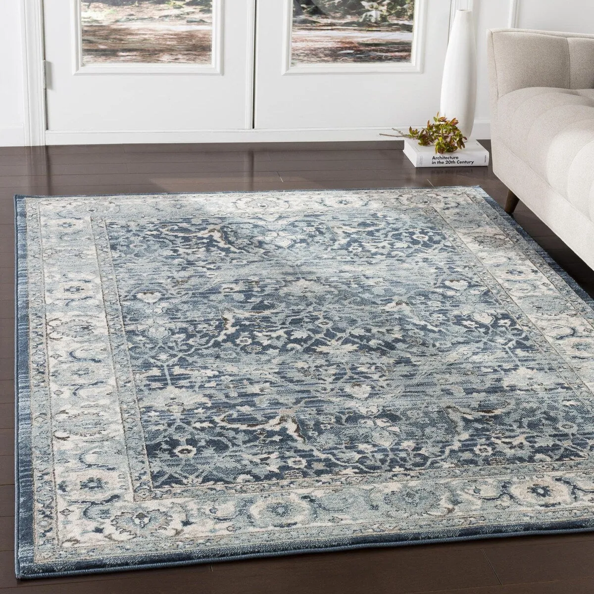 Livabliss Mesopotamia Navy & Teal Updated Traditional Area Rug - 2' x 3'