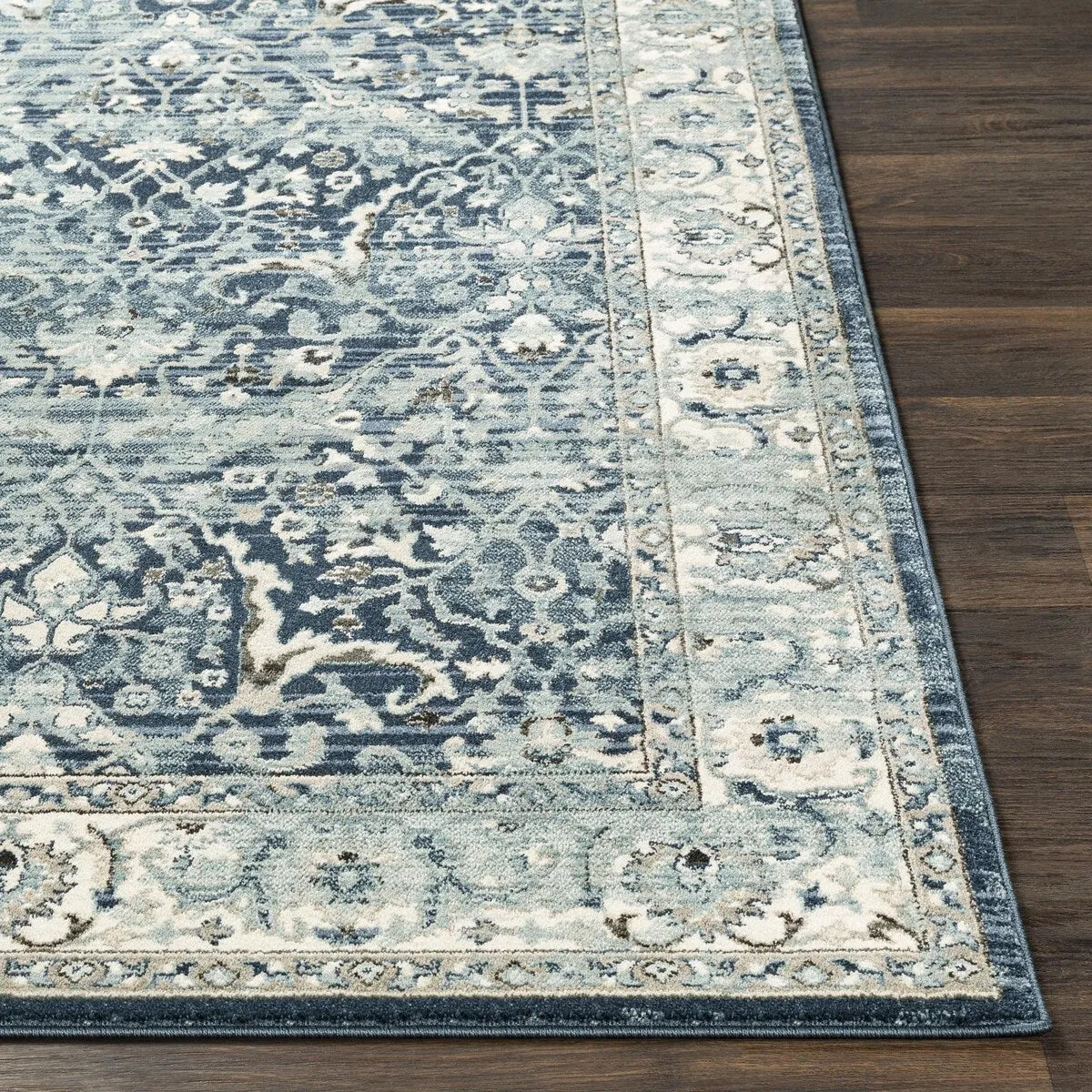 Livabliss Mesopotamia Navy & Teal Updated Traditional Area Rug - 2' x 3'