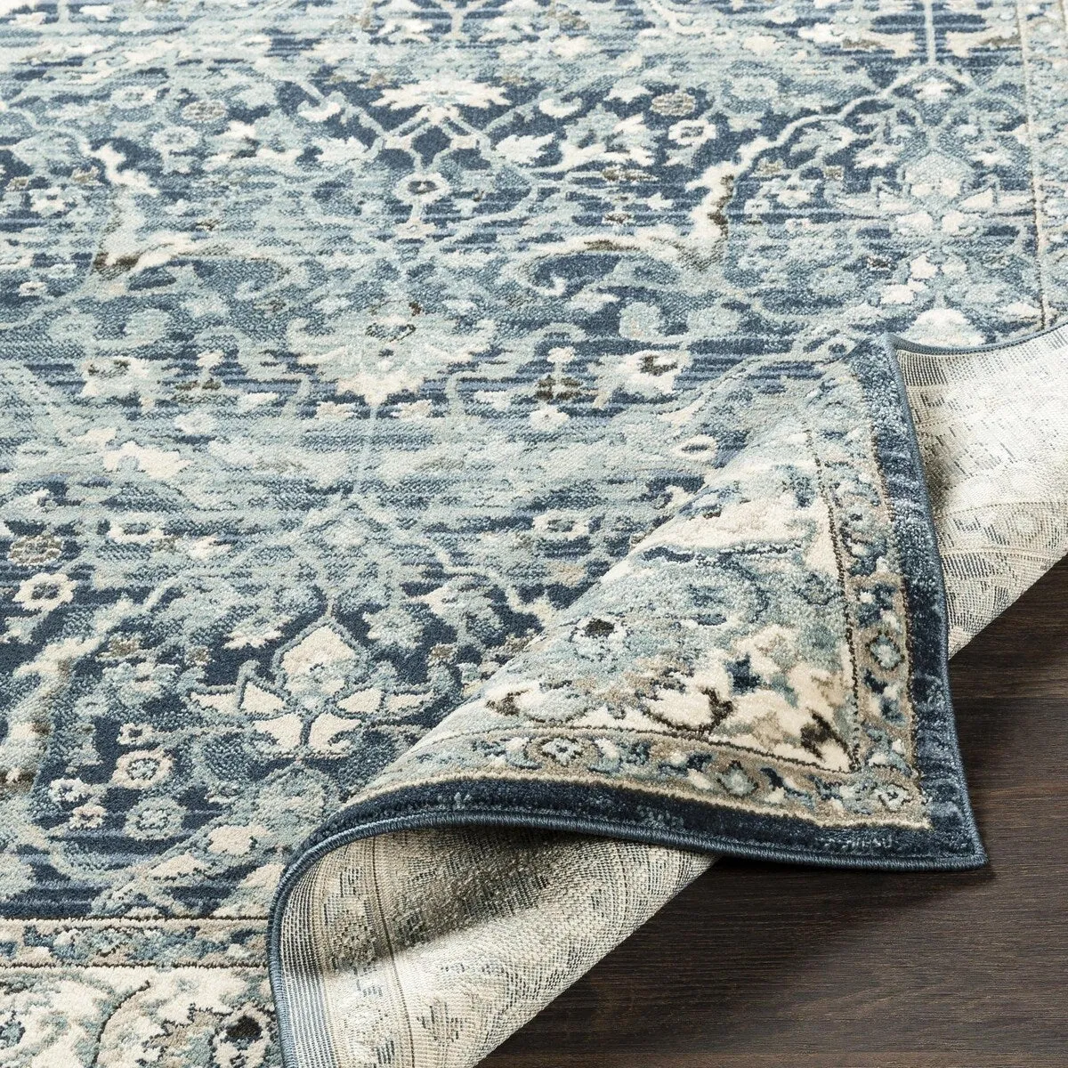 Livabliss Mesopotamia Navy & Teal Updated Traditional Area Rug - 2' x 3'