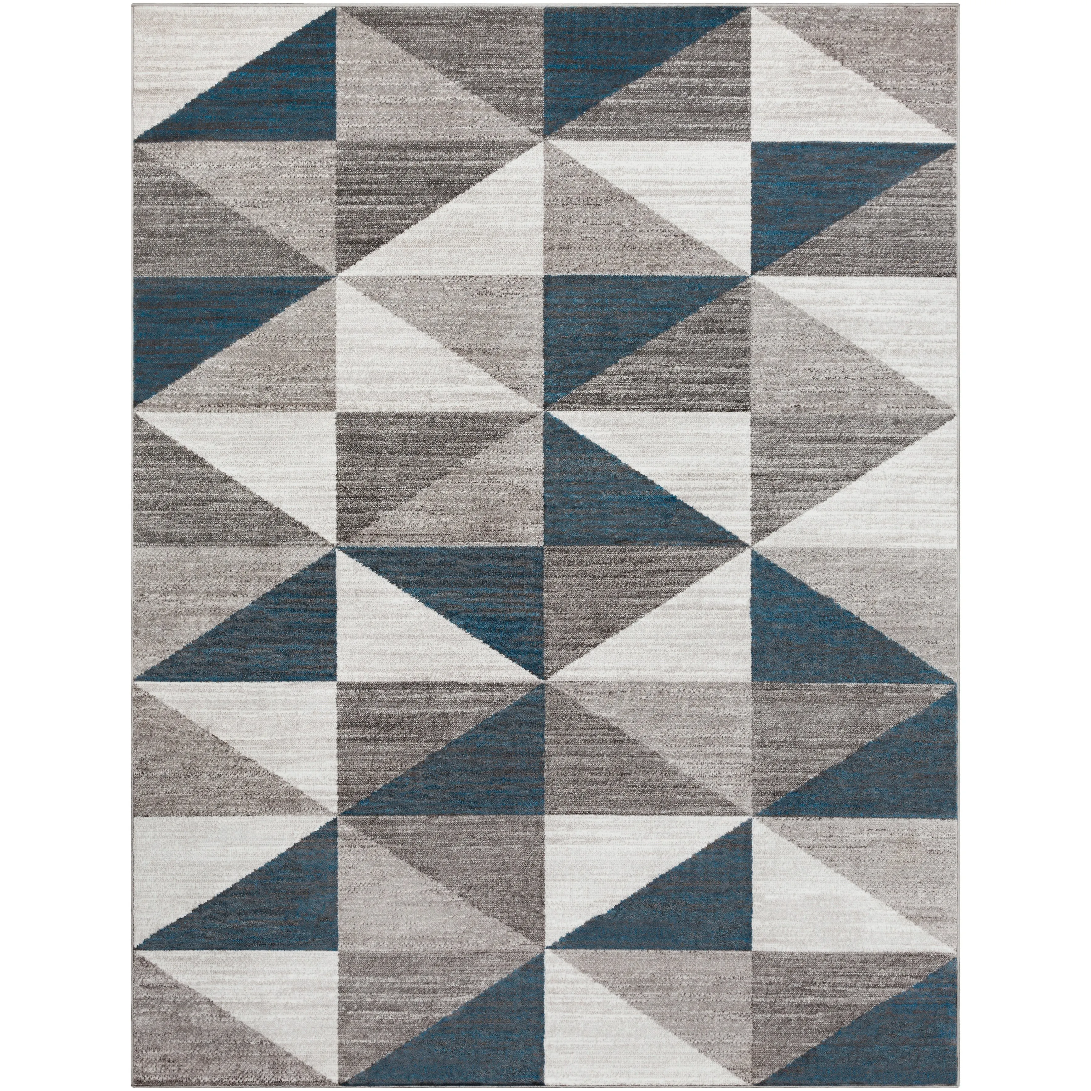 Livabliss Metz Blue & Gray Mid-Century Geometric Area Rug