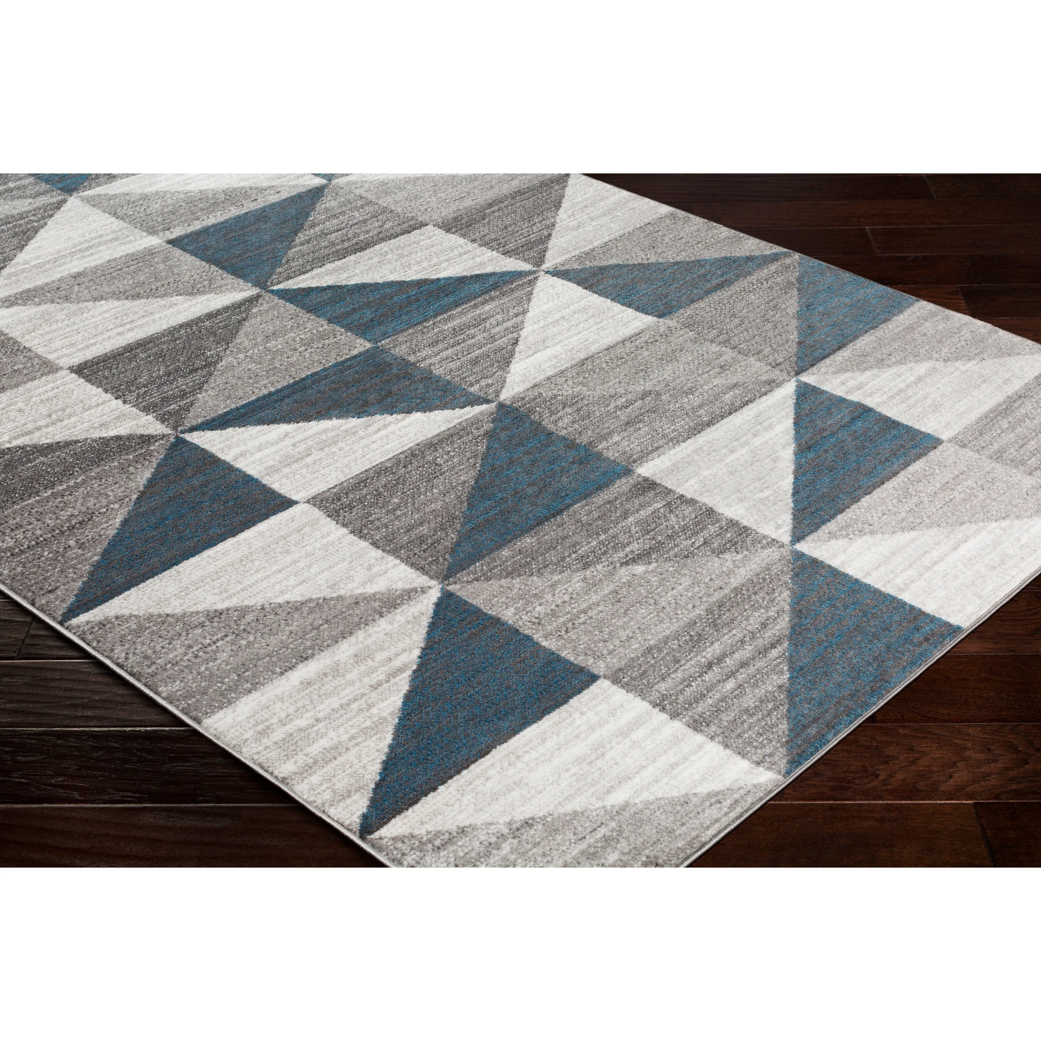 Livabliss Metz Blue & Gray Mid-Century Geometric Area Rug