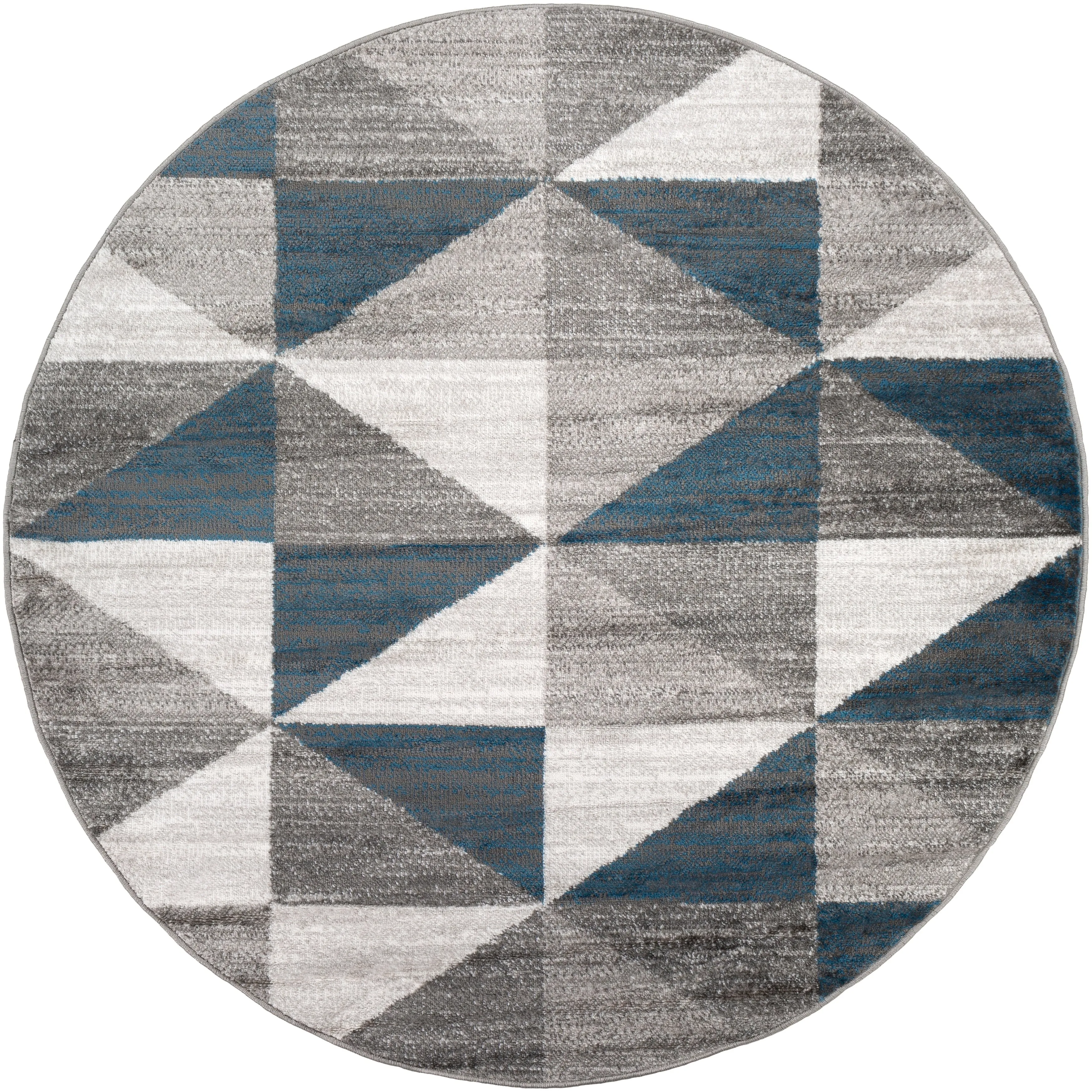 Livabliss Metz Blue & Gray Mid-Century Geometric Area Rug
