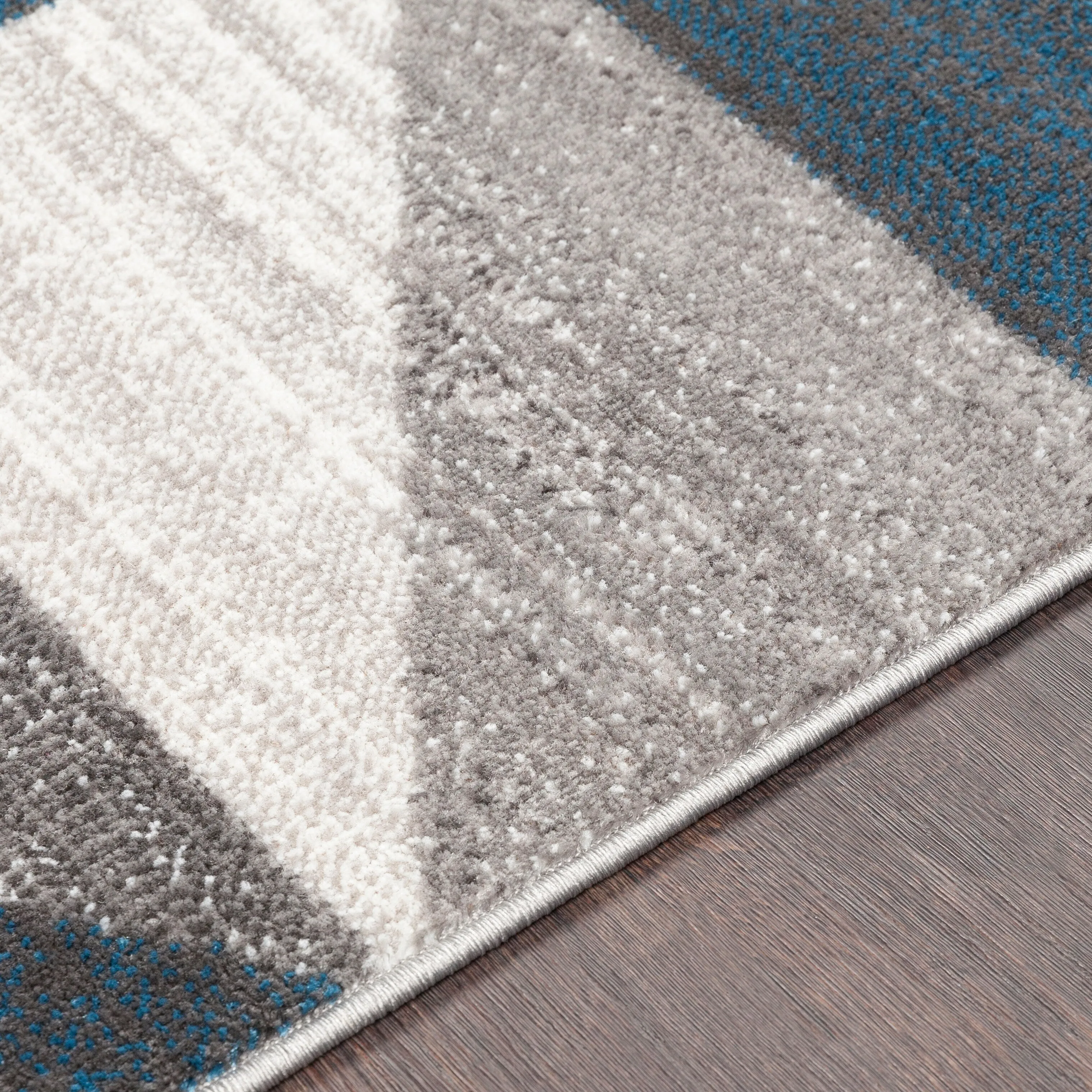 Livabliss Metz Blue & Gray Mid-Century Geometric Area Rug