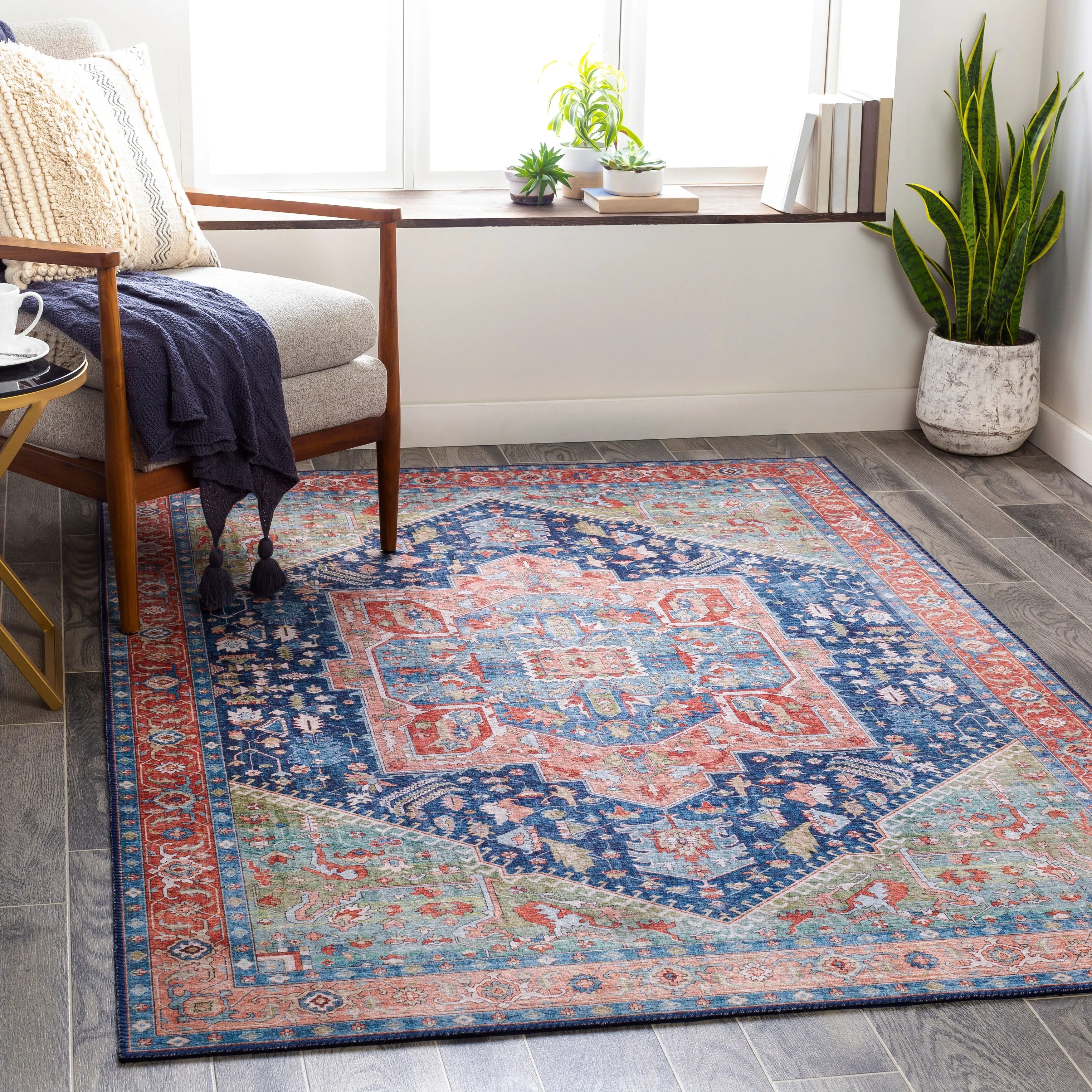 Livabliss Mitika Vintage Medallion Area Rug