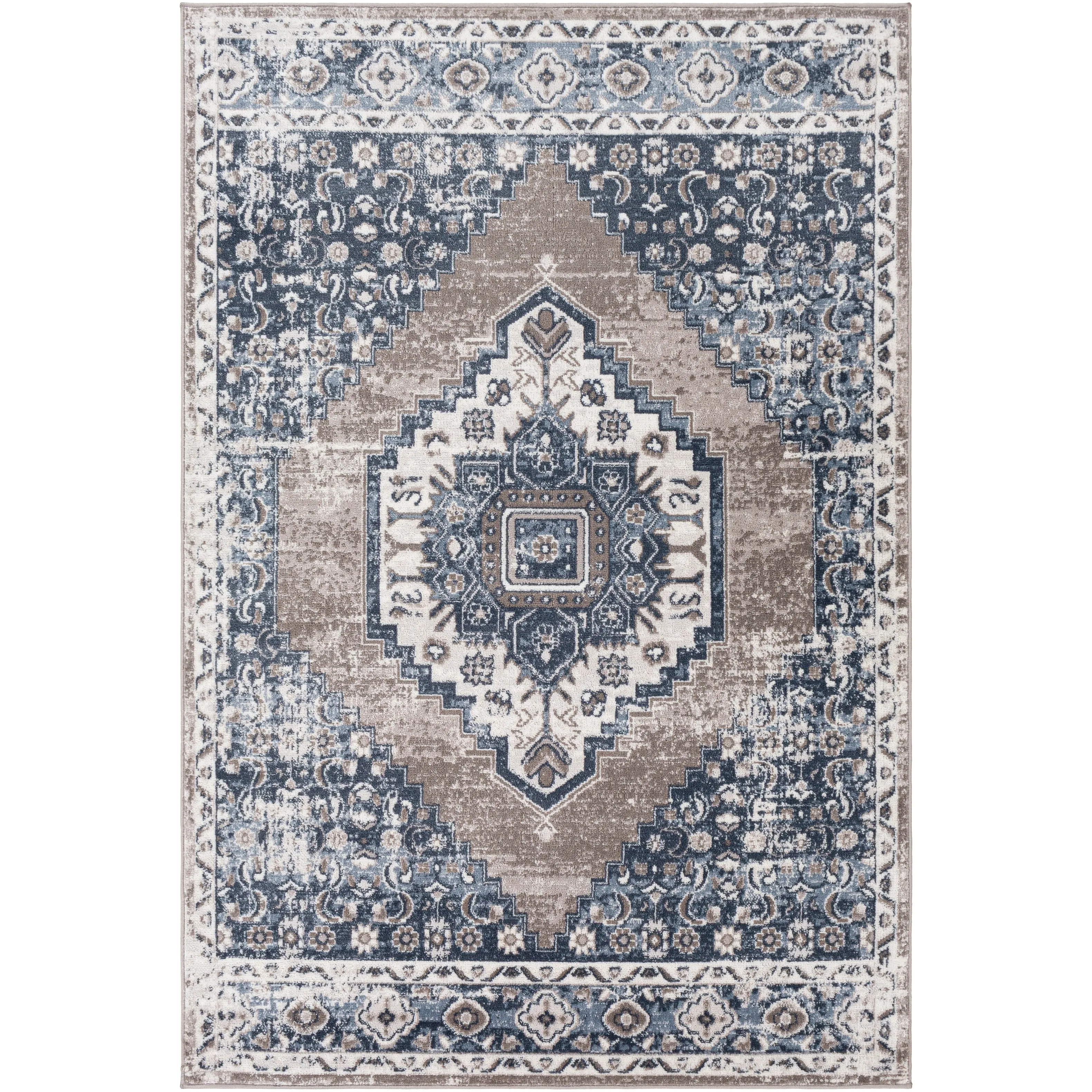 Livabliss Neal Distressed Persian Medallion Area Rug