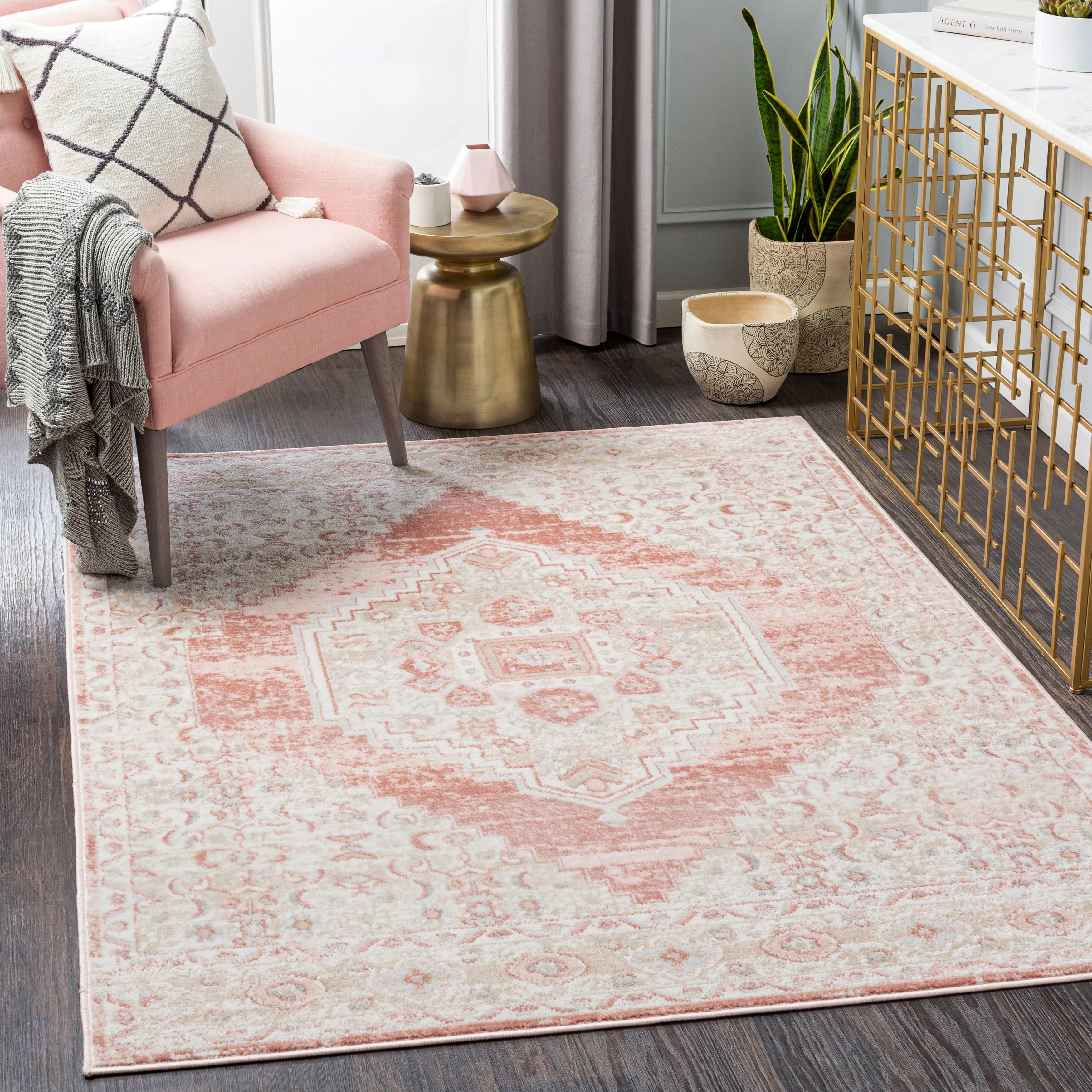 Livabliss Neal Distressed Persian Medallion Area Rug