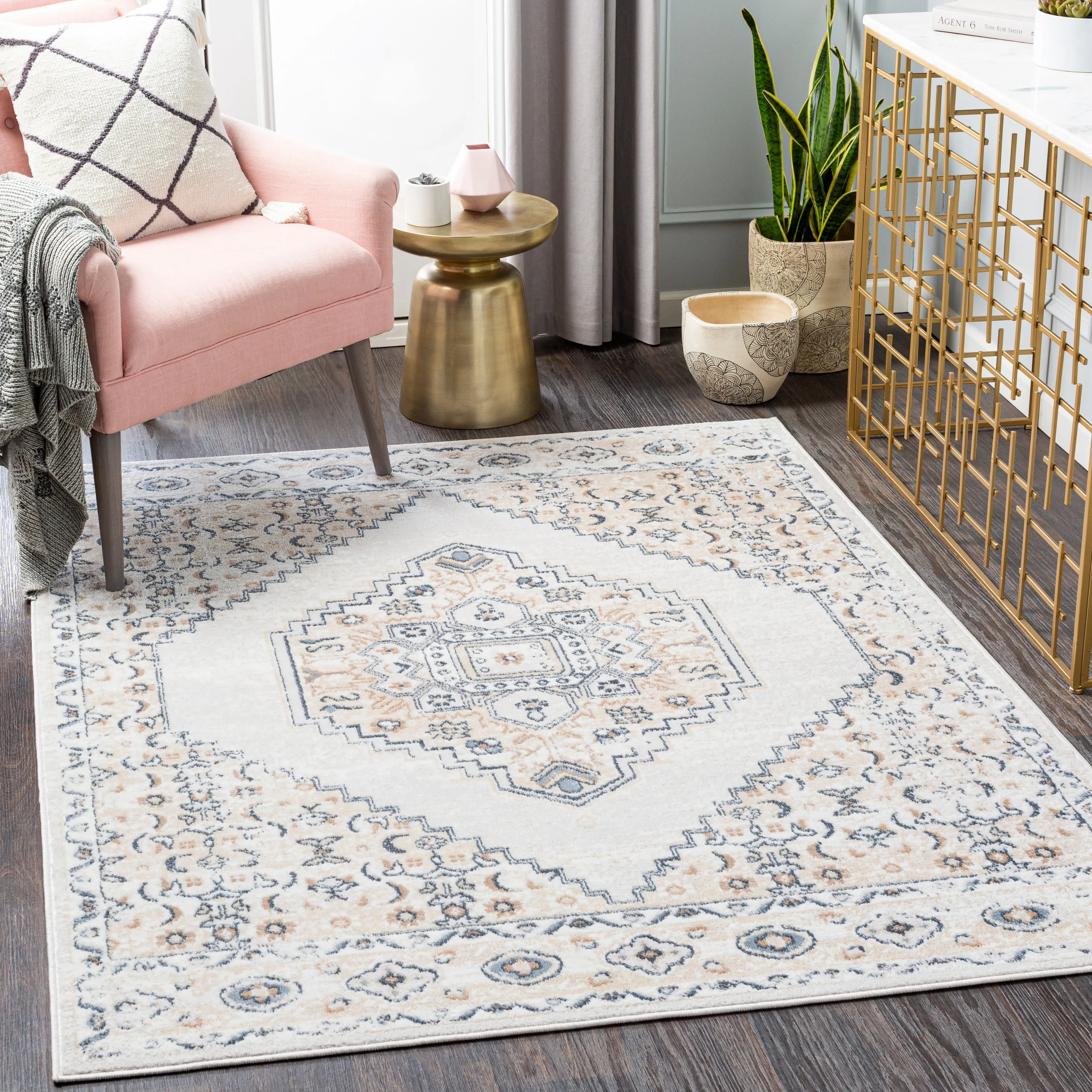 Livabliss Neal Distressed Persian Medallion Area Rug