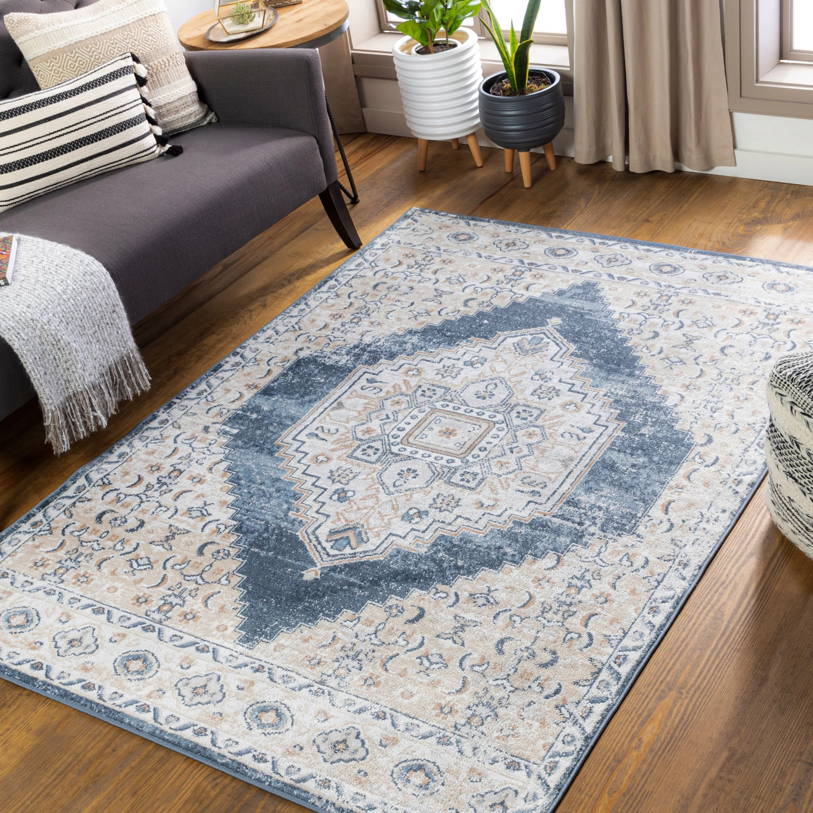 Livabliss Neal Distressed Persian Medallion Area Rug
