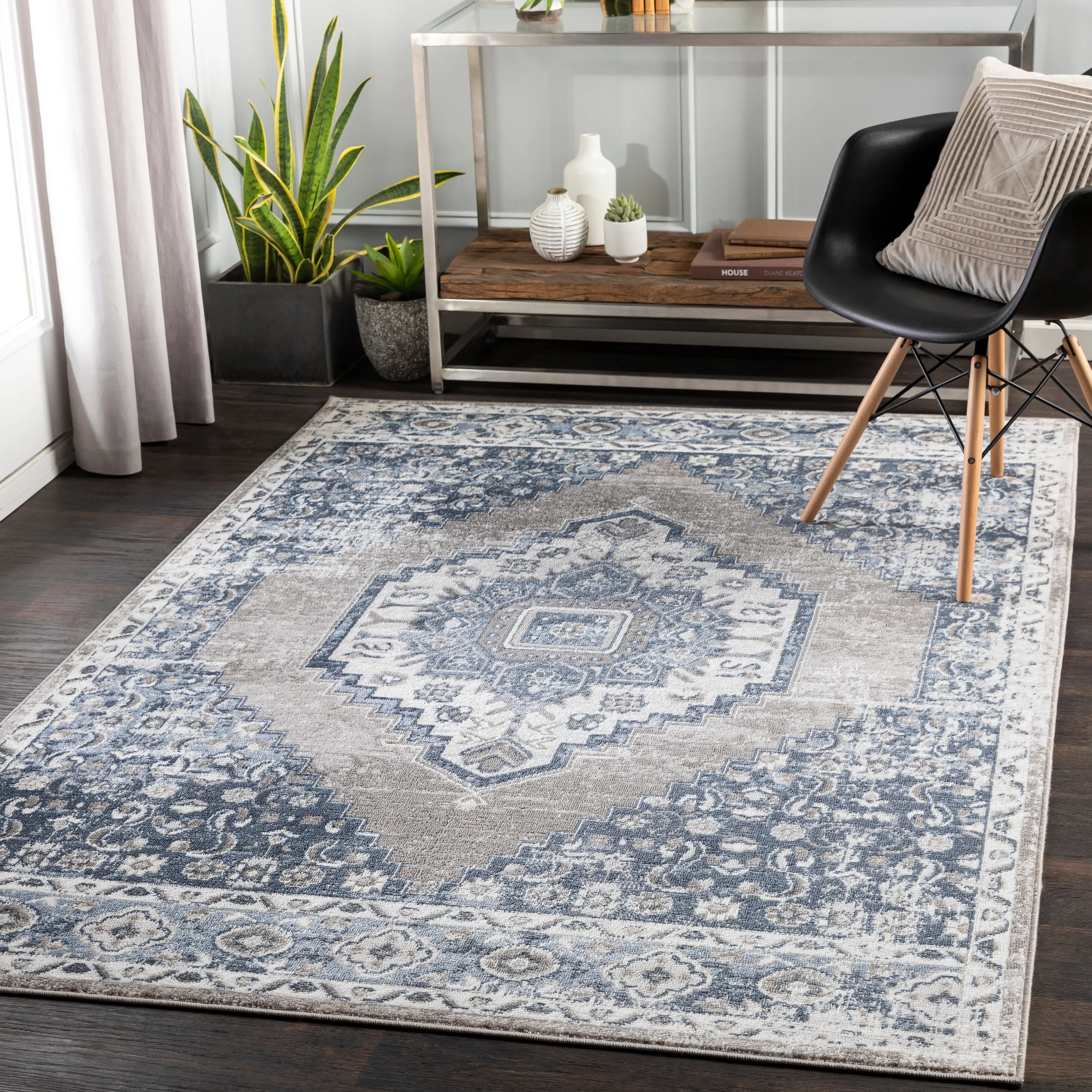 Livabliss Neal Distressed Persian Medallion Area Rug