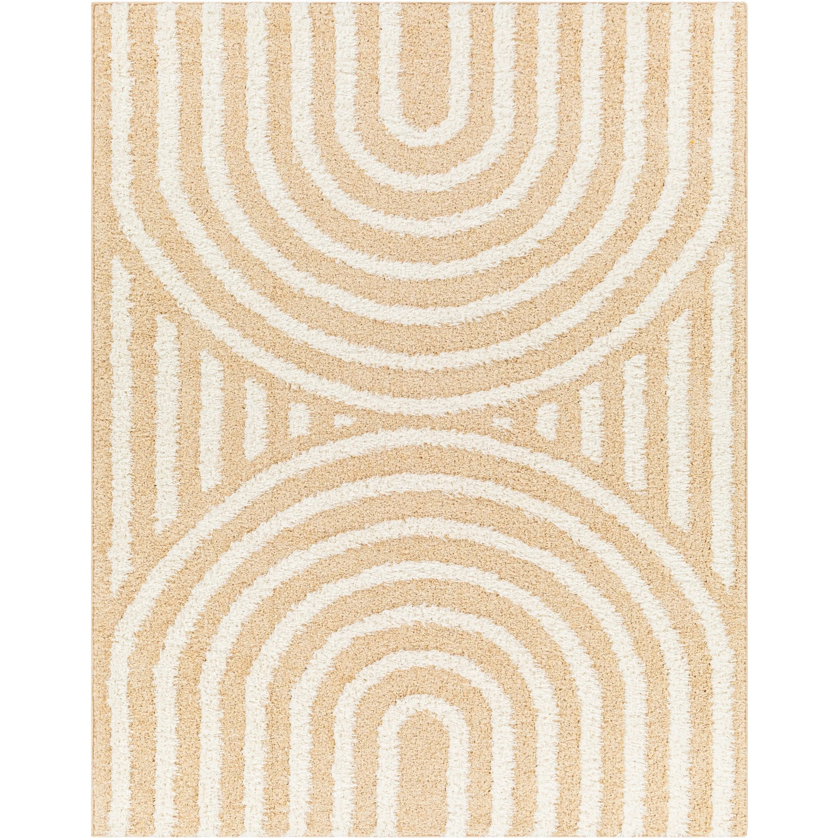 Livabliss Rodos Mod Neutral Rainbow Plush Area Rug