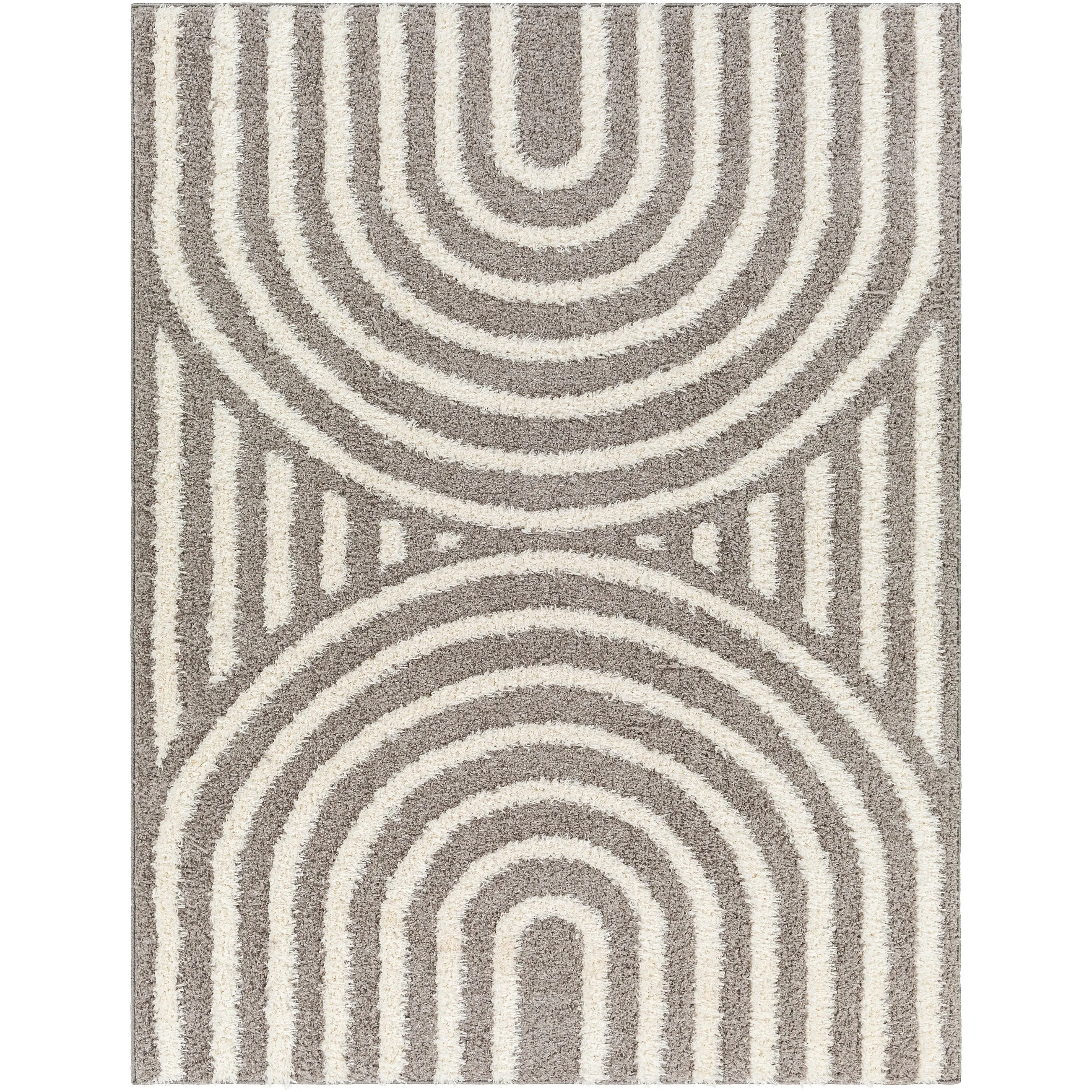Livabliss Rodos Mod Neutral Rainbow Plush Area Rug