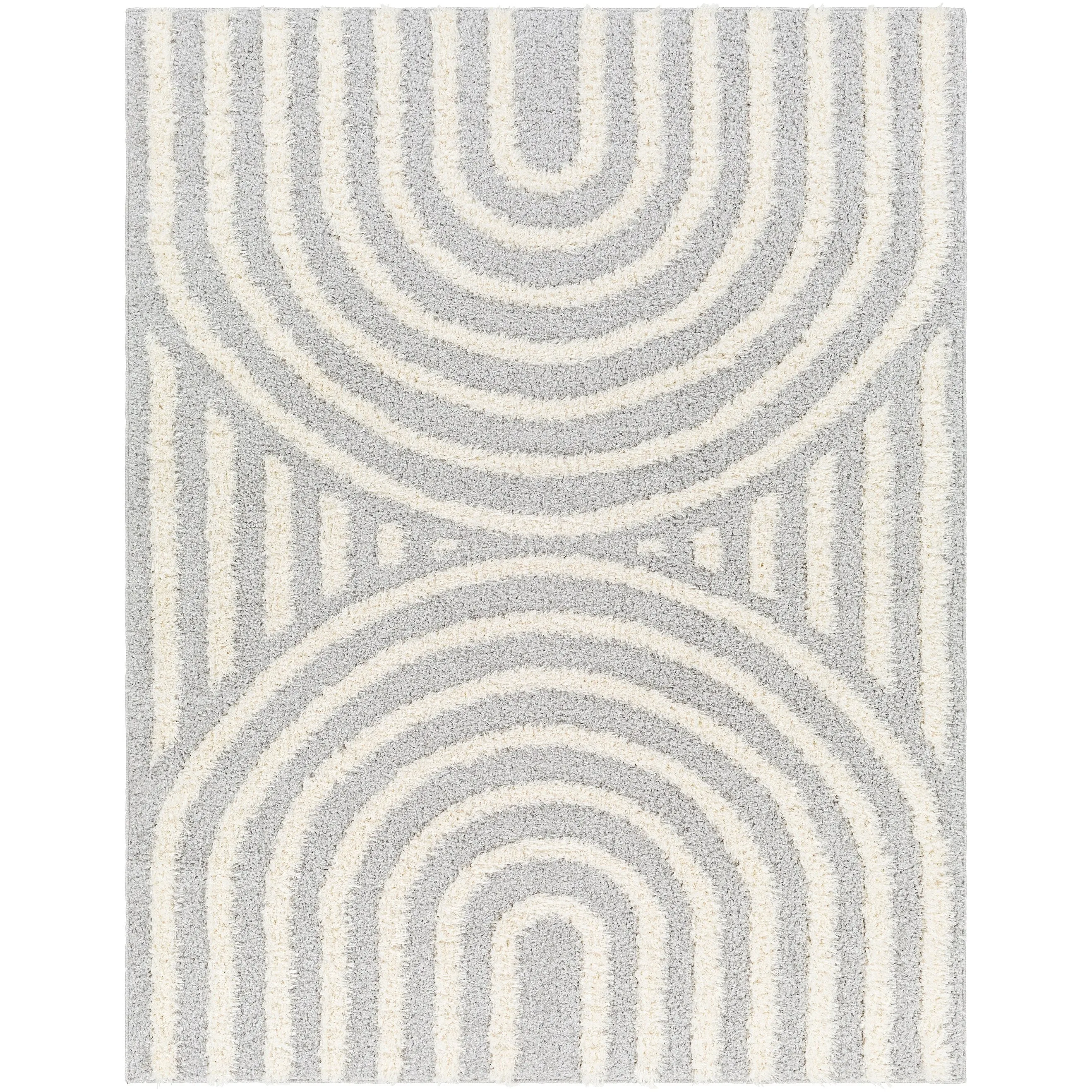 Livabliss Rodos Mod Neutral Rainbow Plush Area Rug