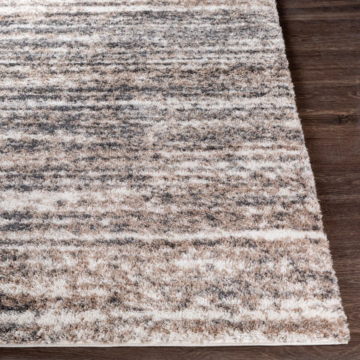 Livabliss Sabbie Plush Heathered Stripe Area Rug