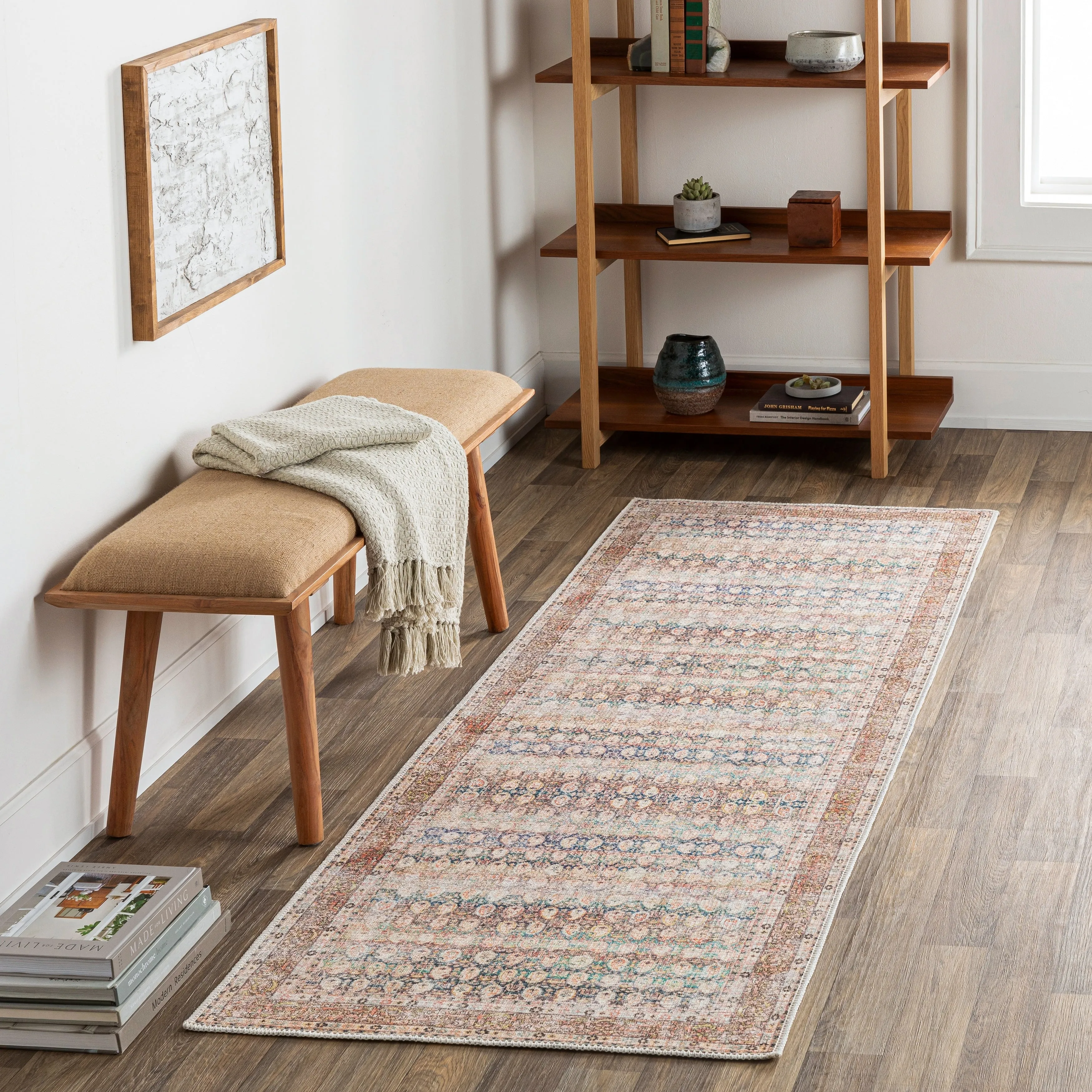 Livabliss Saffron Traditional Paisley Machine Washable Area Rug