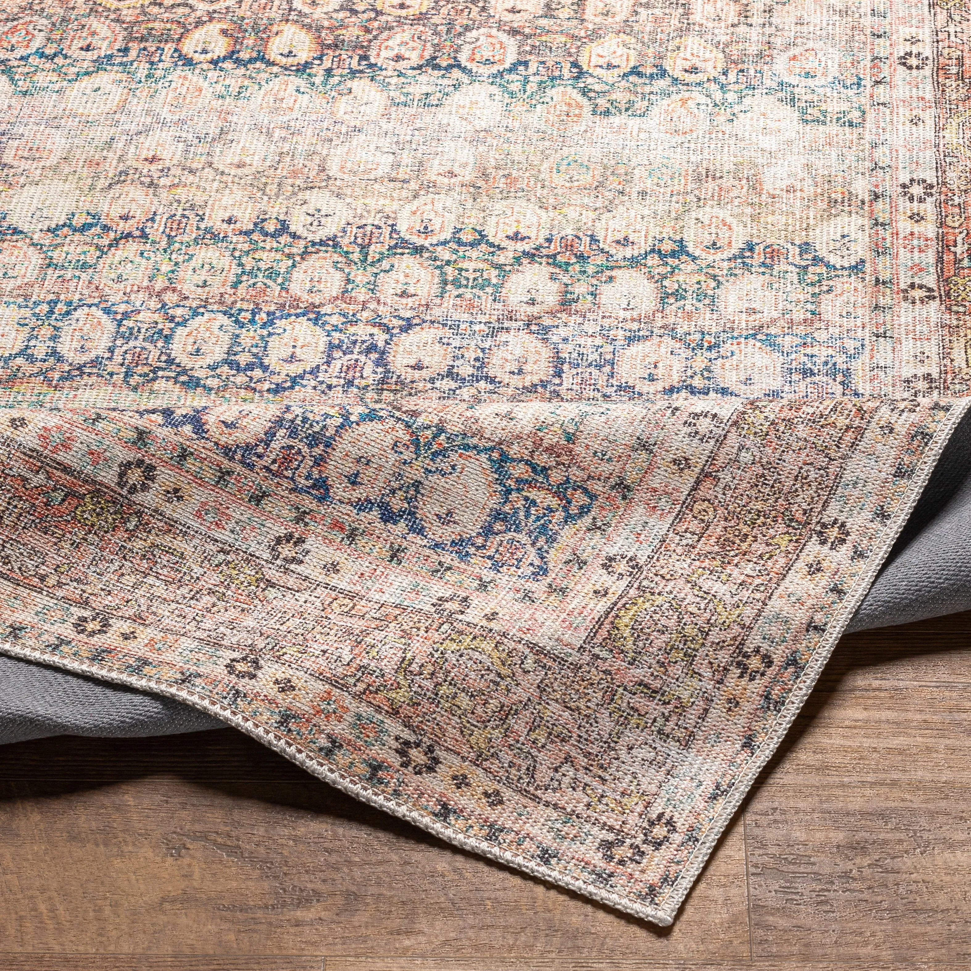 Livabliss Saffron Traditional Paisley Machine Washable Area Rug