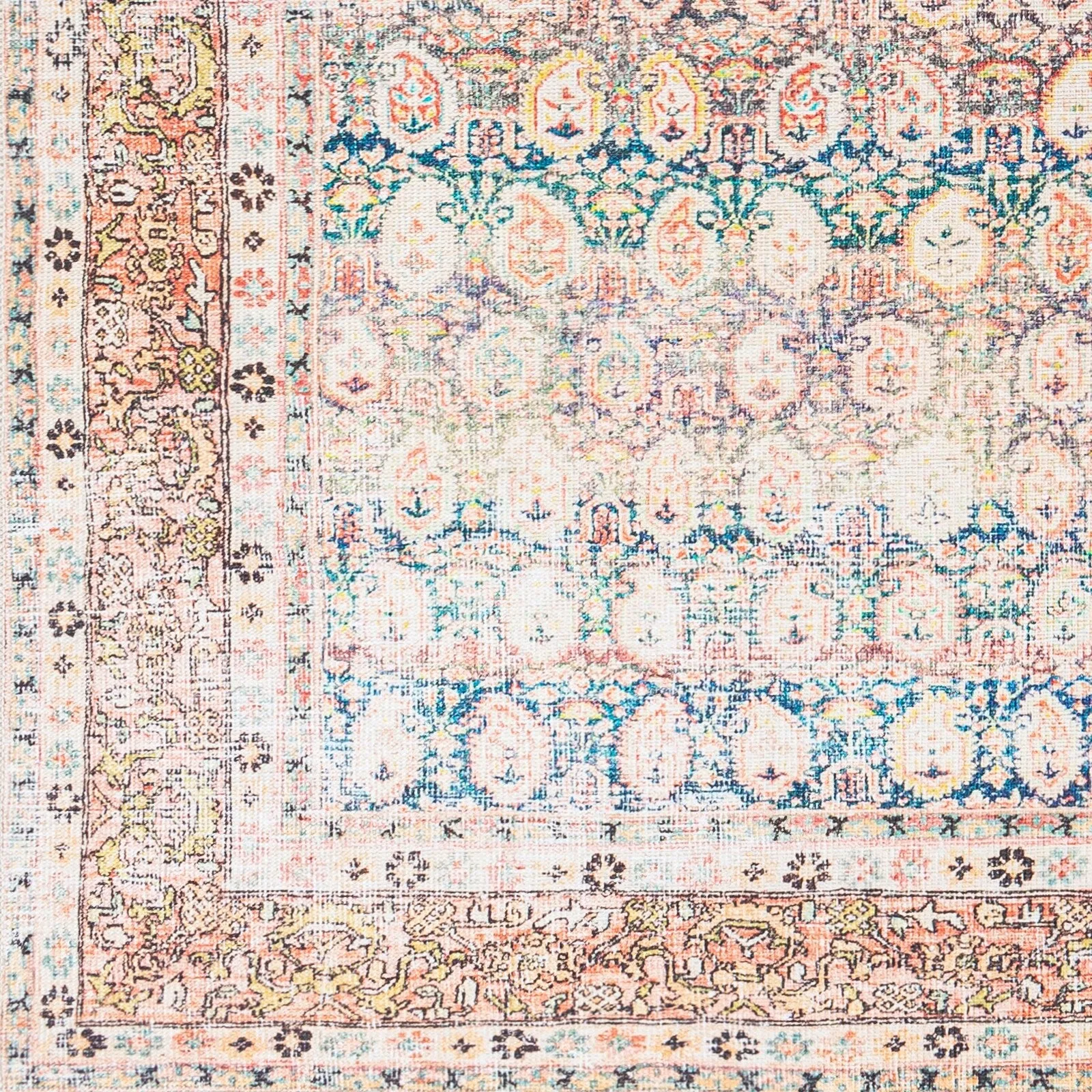 Livabliss Saffron Traditional Paisley Machine Washable Area Rug