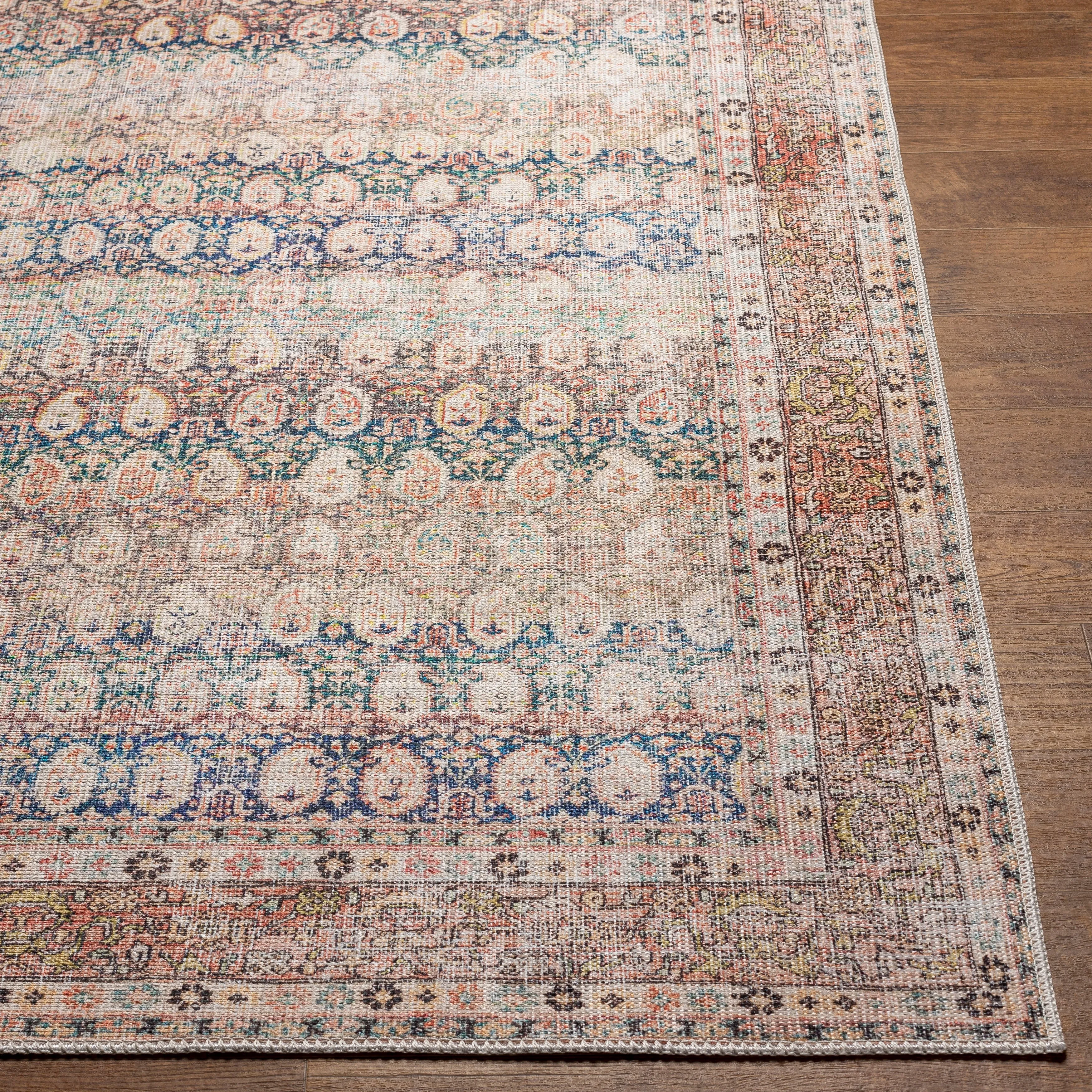 Livabliss Saffron Traditional Paisley Machine Washable Area Rug