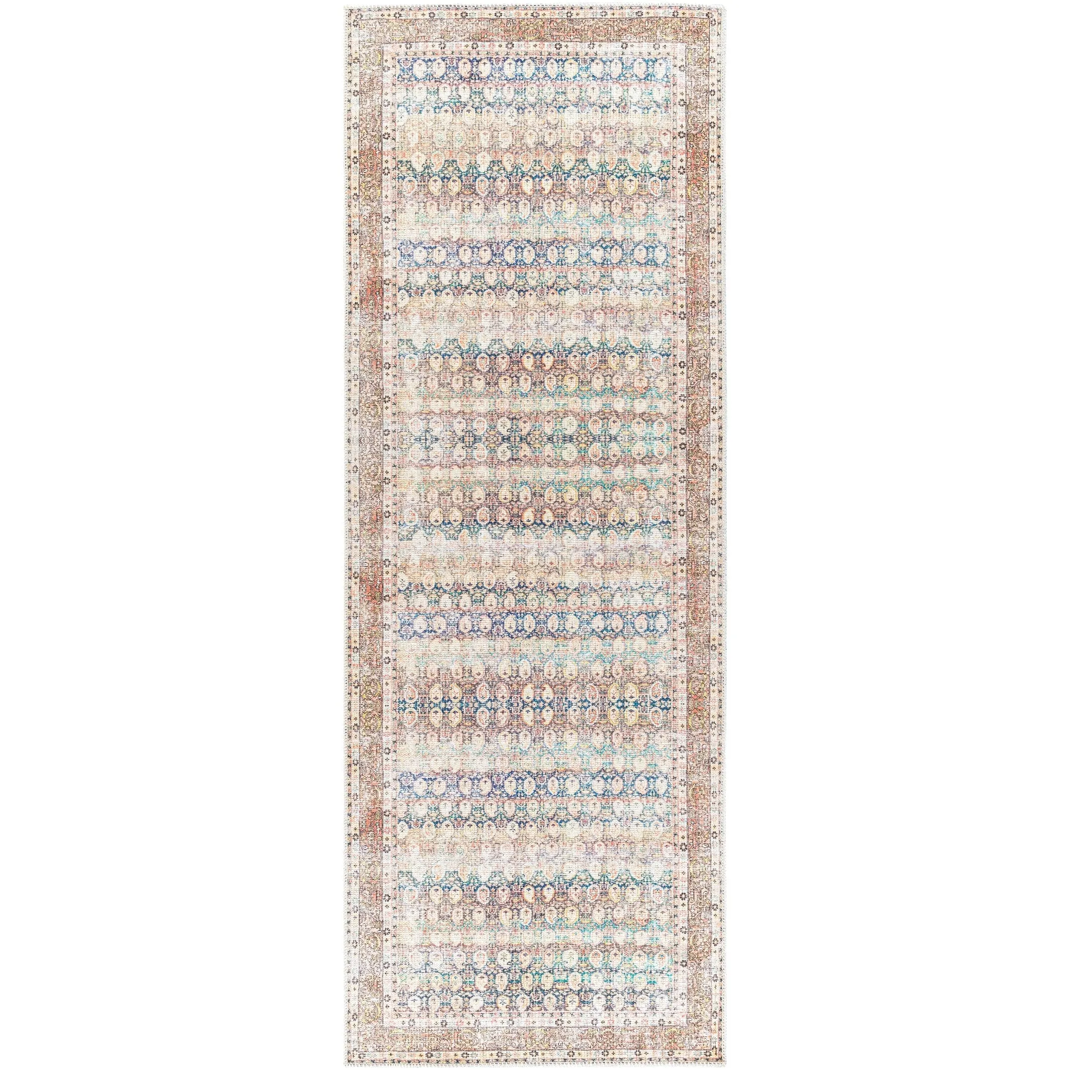 Livabliss Saffron Traditional Paisley Machine Washable Area Rug