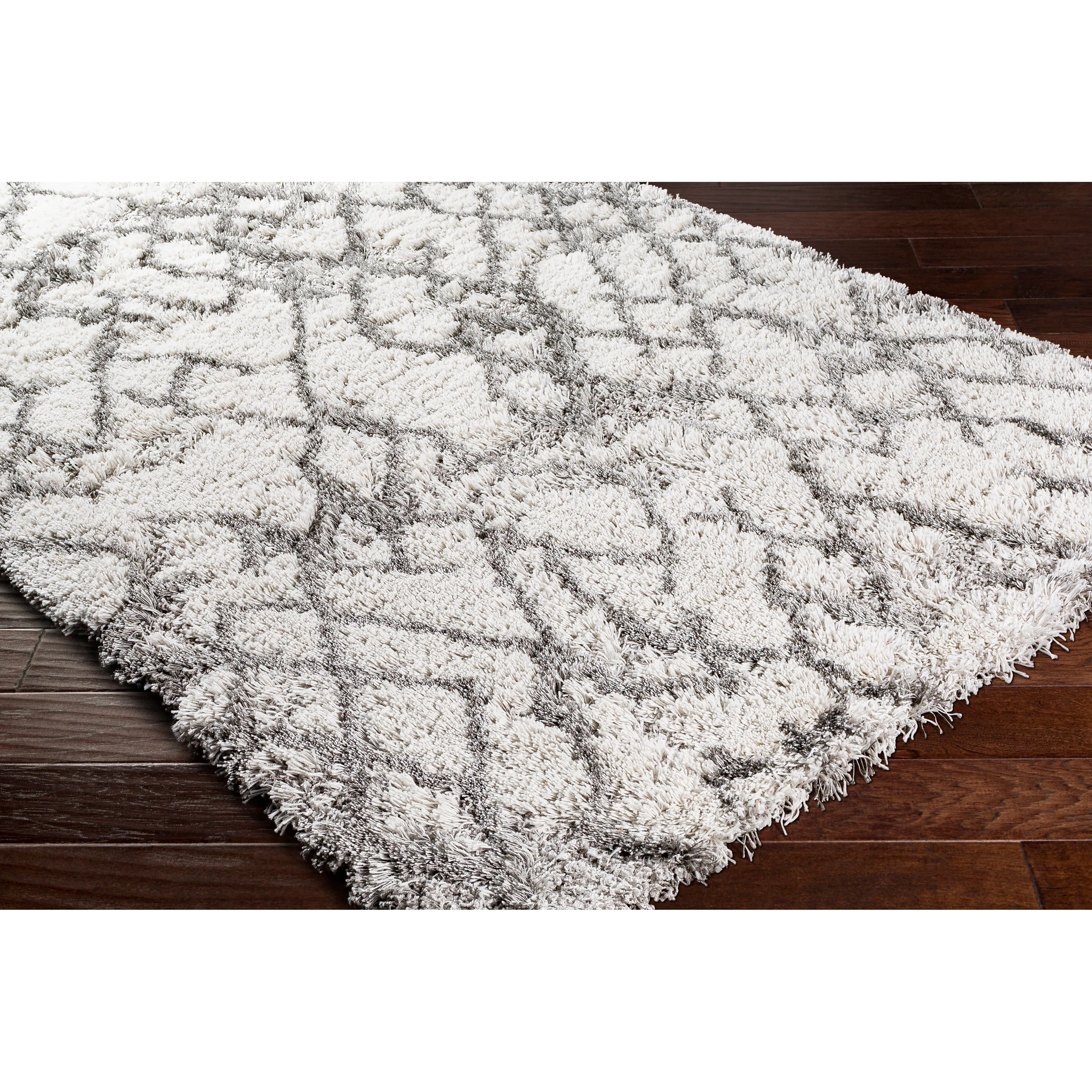 Livabliss Saunders Boho Trellis Plush Shag Area Rug
