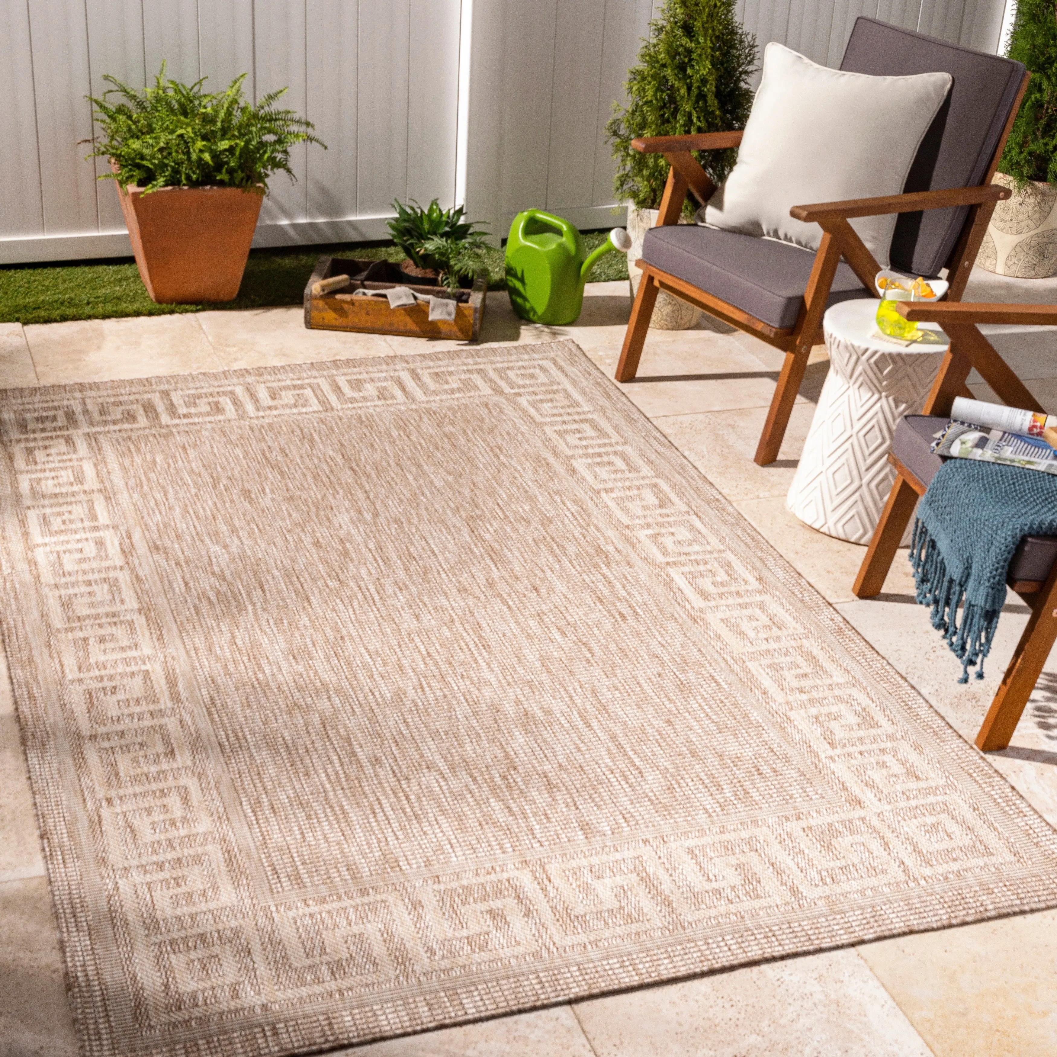 Livabliss Tuareg Greek Border Outdoor Rug