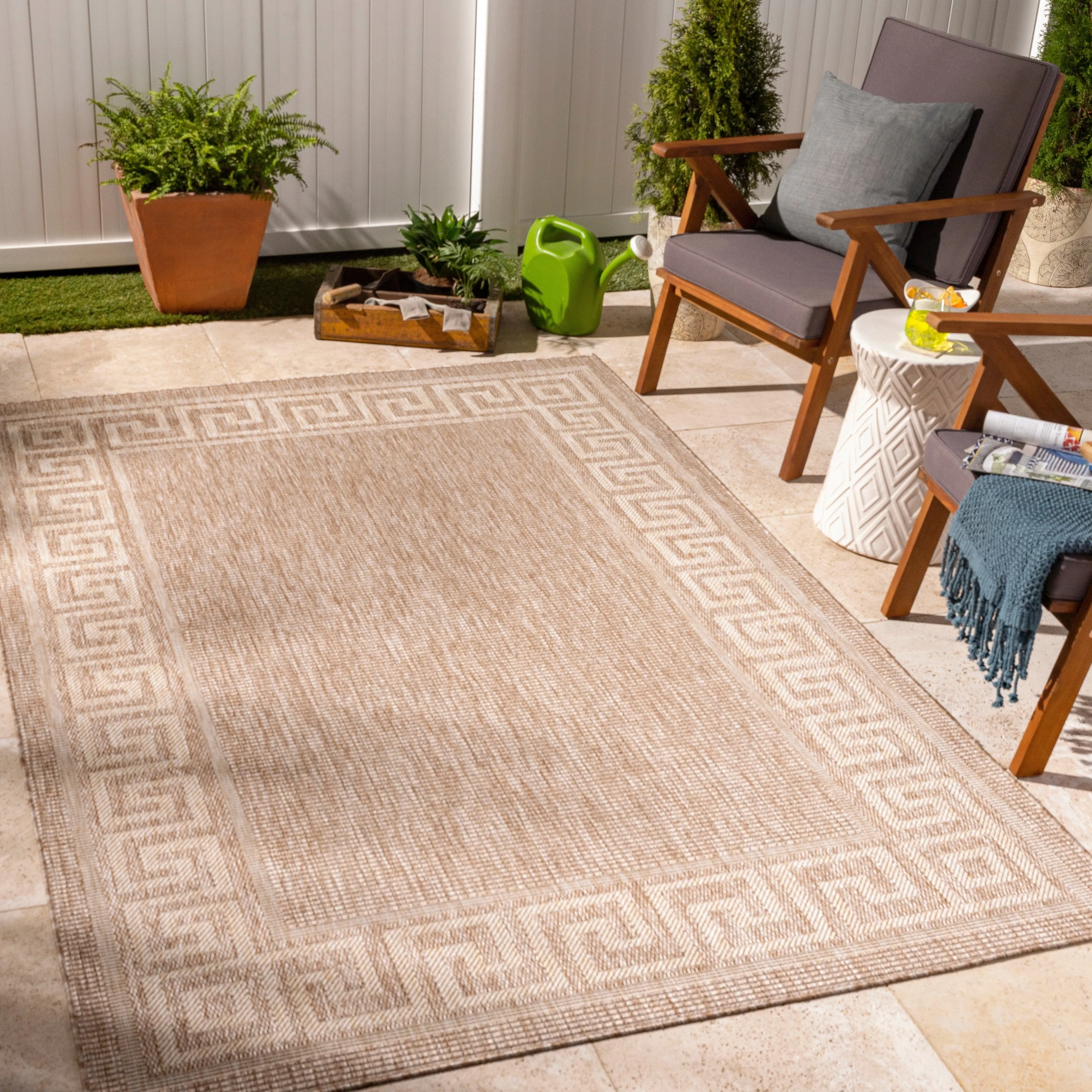 Livabliss Tuareg Greek Border Outdoor Rug