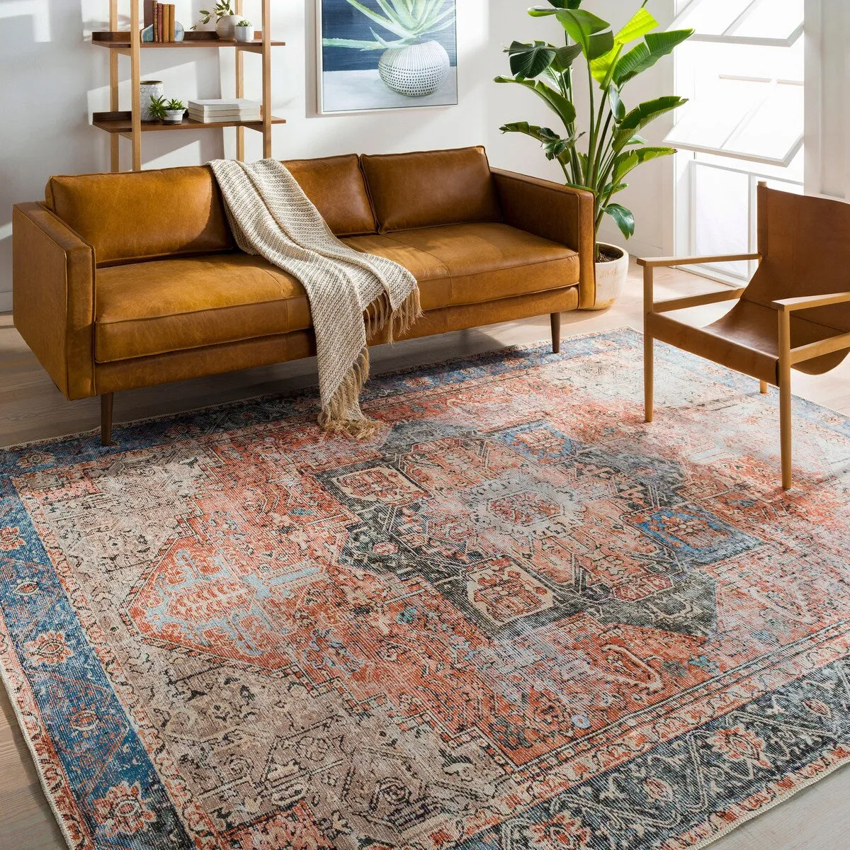 Livabliss Zakariya Vintage Medallion Machine Washable Area Rug