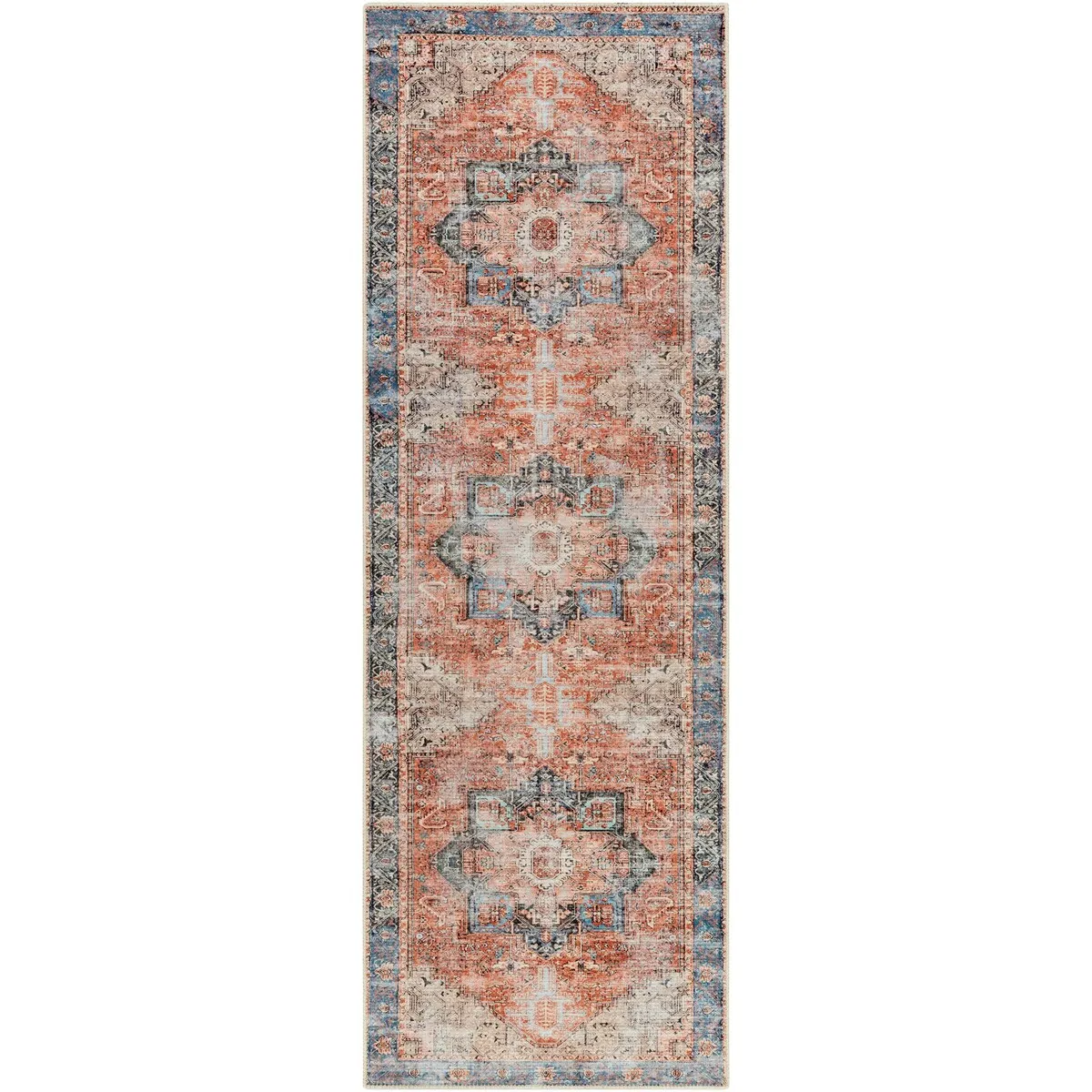Livabliss Zakariya Vintage Medallion Machine Washable Area Rug