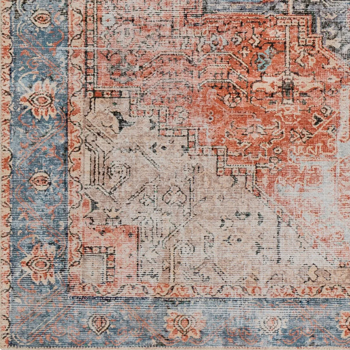 Livabliss Zakariya Vintage Medallion Machine Washable Area Rug