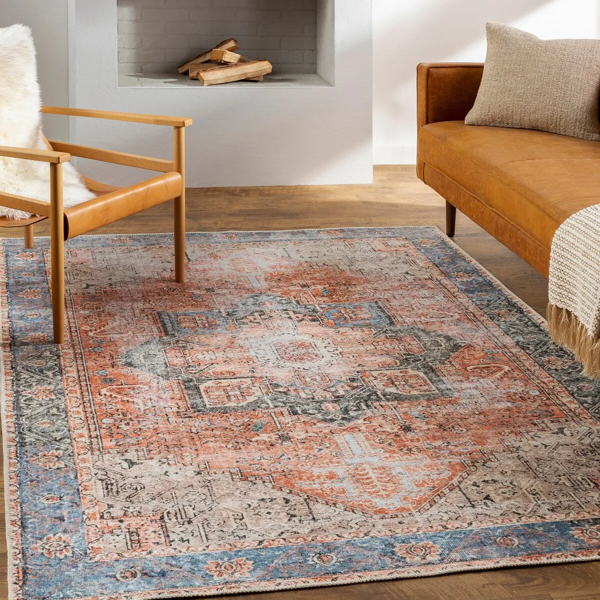 Livabliss Zakariya Vintage Medallion Machine Washable Area Rug