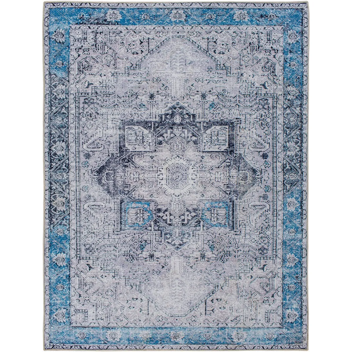 Livabliss Zakariya Vintage Medallion Machine Washable Area Rug