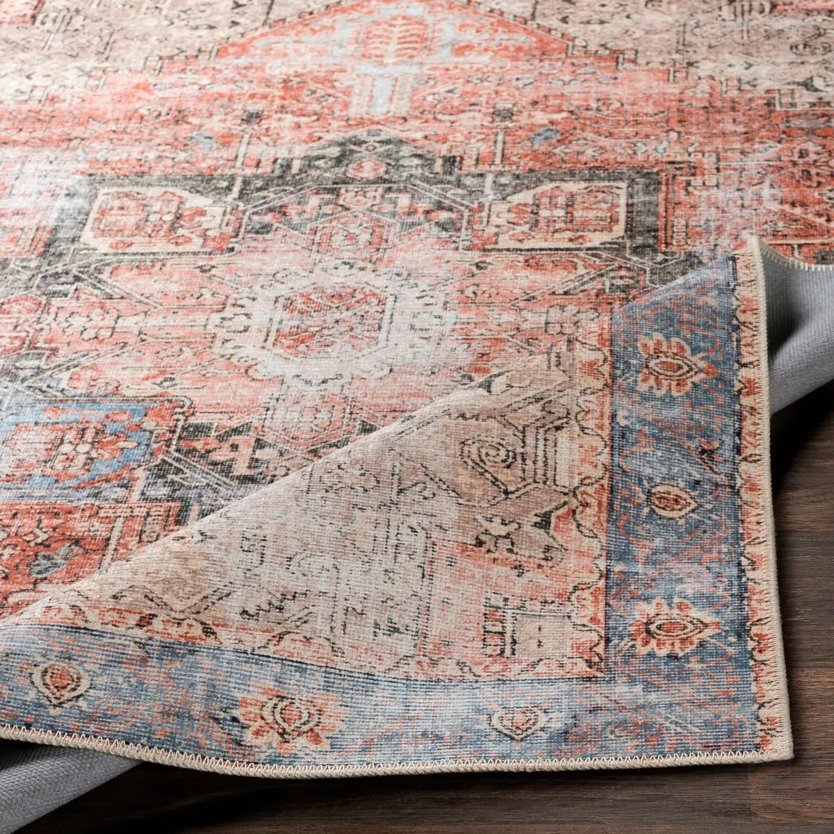 Livabliss Zakariya Vintage Medallion Machine Washable Area Rug