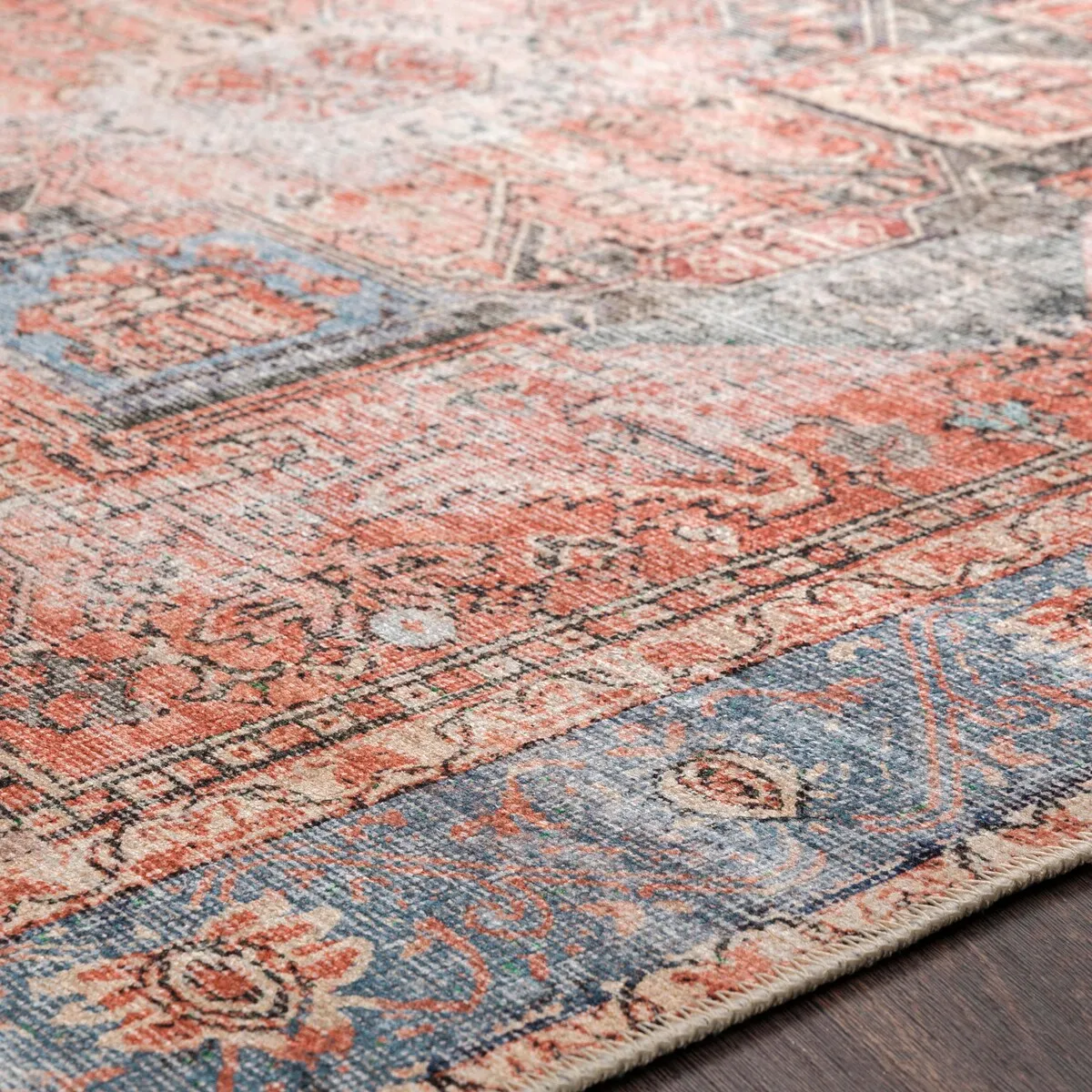 Livabliss Zakariya Vintage Medallion Machine Washable Area Rug