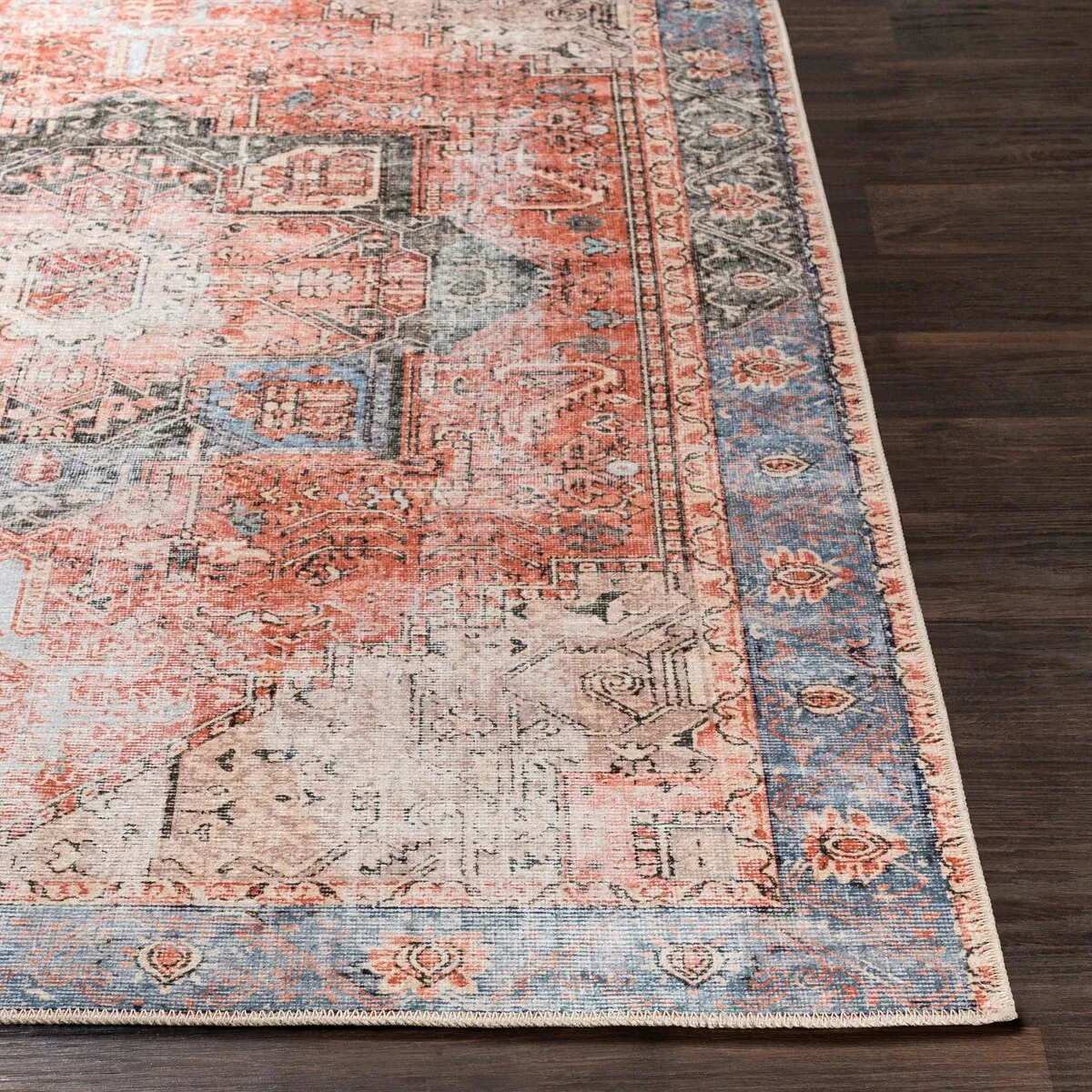 Livabliss Zakariya Vintage Medallion Machine Washable Area Rug