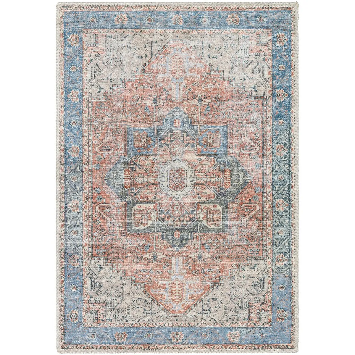 Livabliss Zakariya Vintage Medallion Machine Washable Area Rug