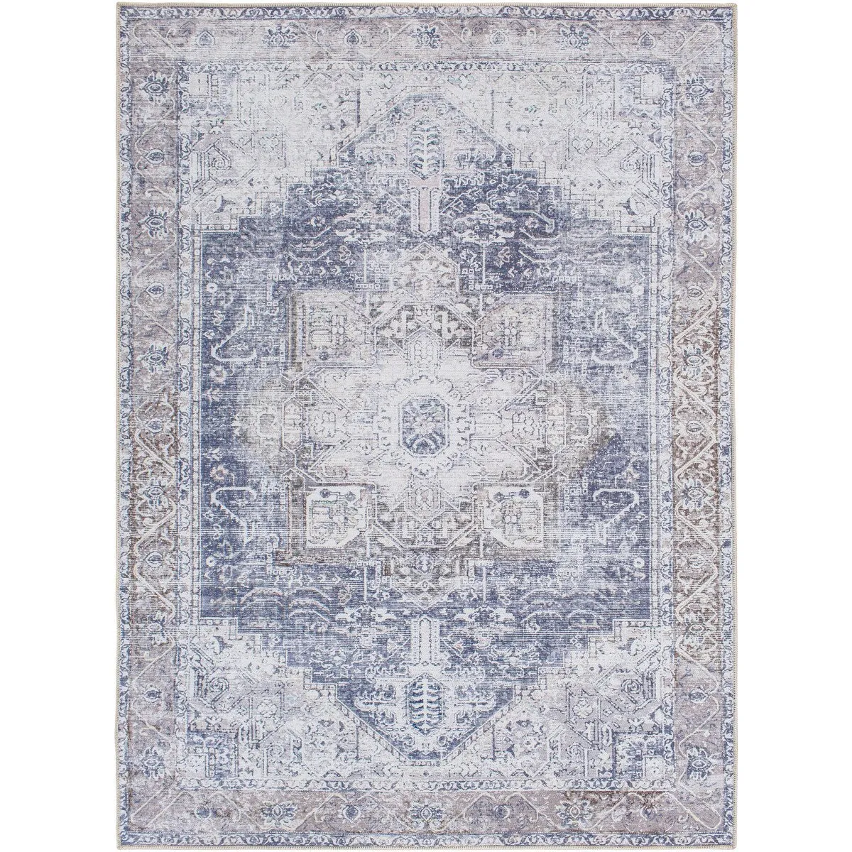 Livabliss Zakariya Vintage Medallion Machine Washable Area Rug