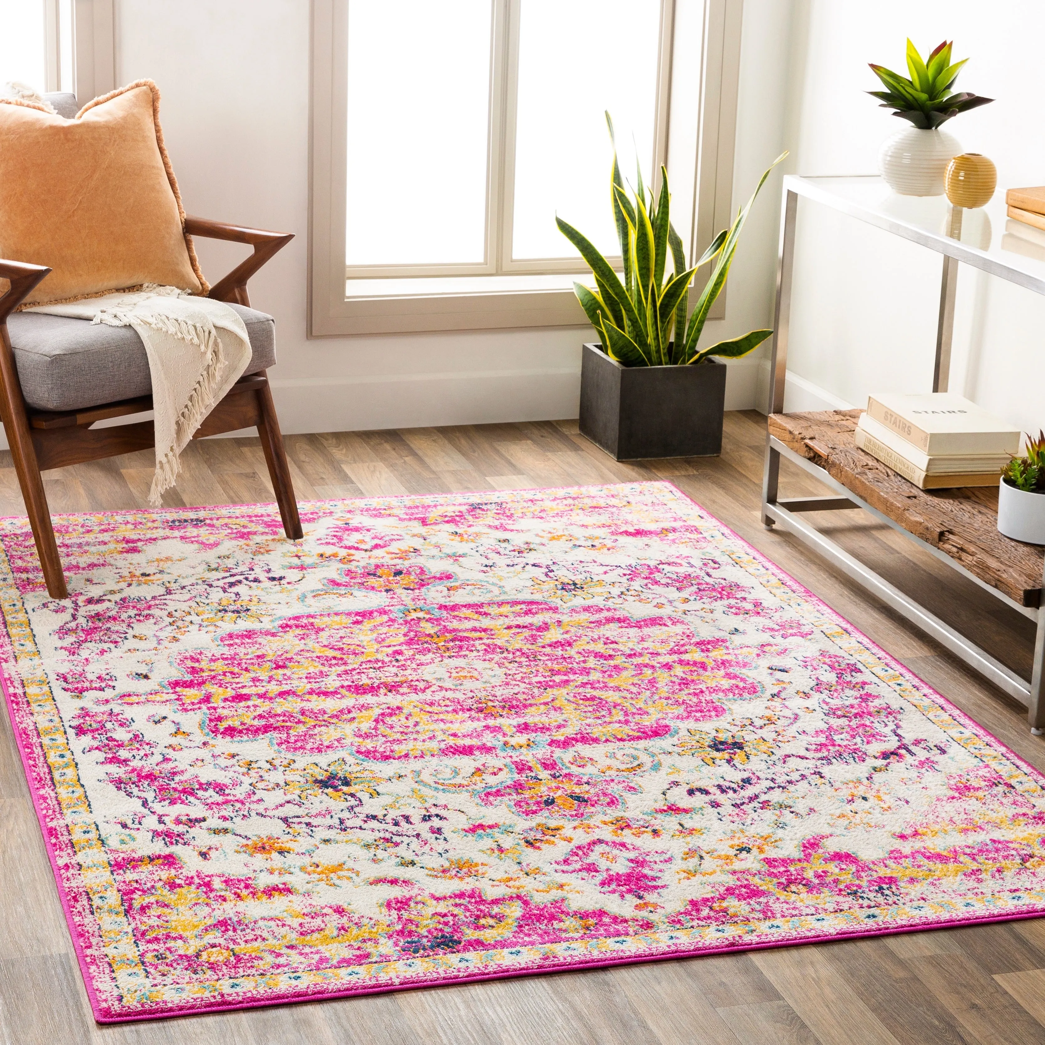 Livabliss Zimmer Distressed Boho Medallion Area Rug