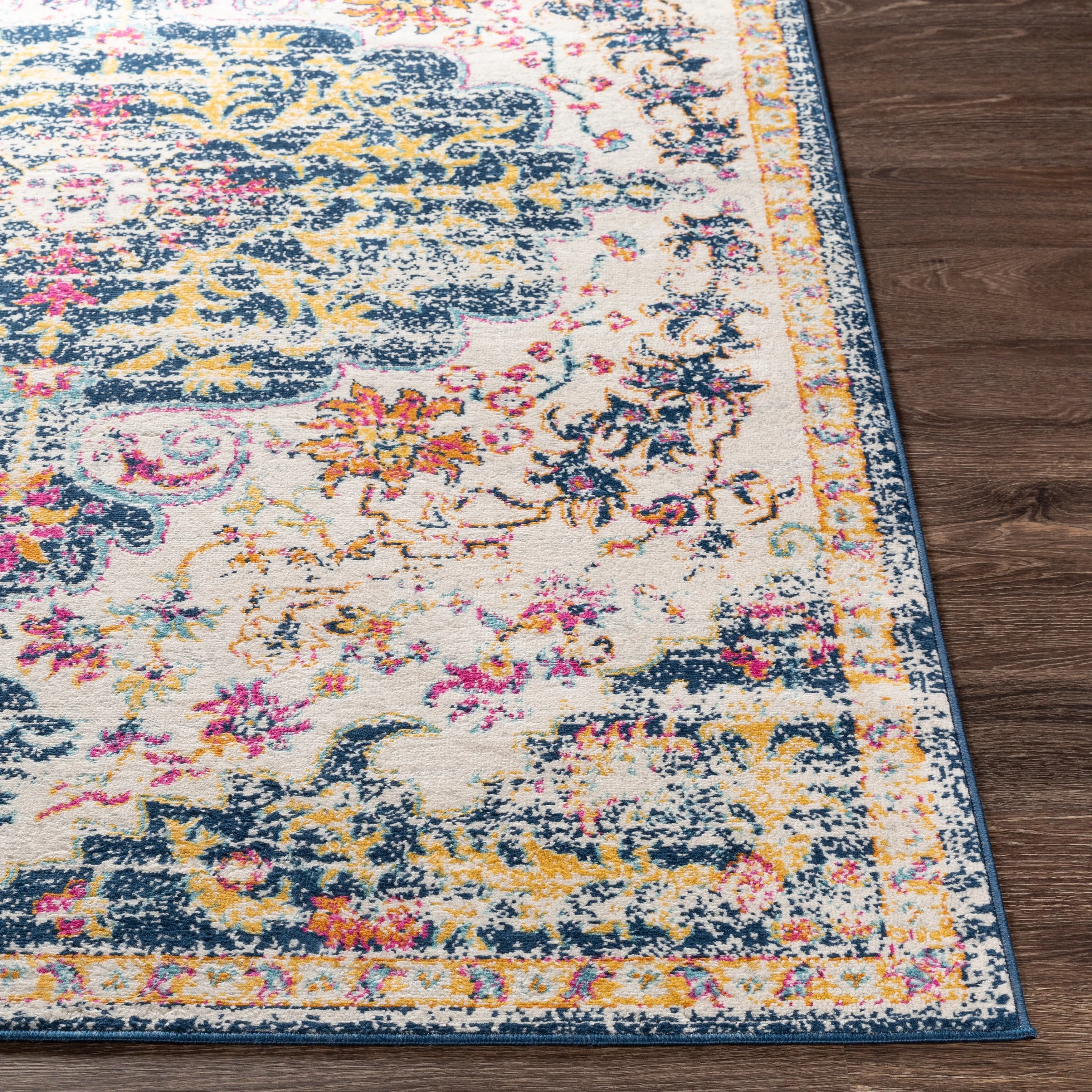 Livabliss Zimmer Distressed Boho Medallion Area Rug