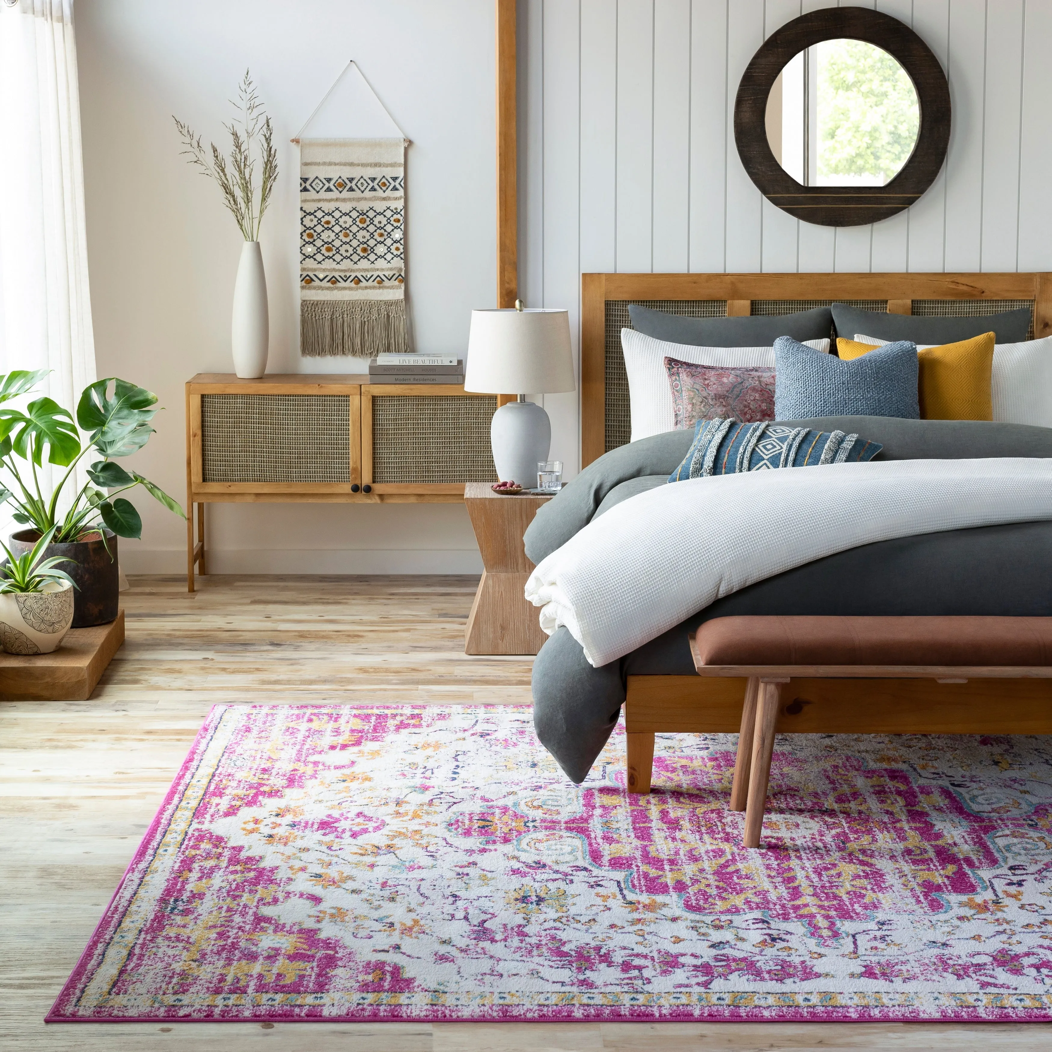 Livabliss Zimmer Distressed Boho Medallion Area Rug
