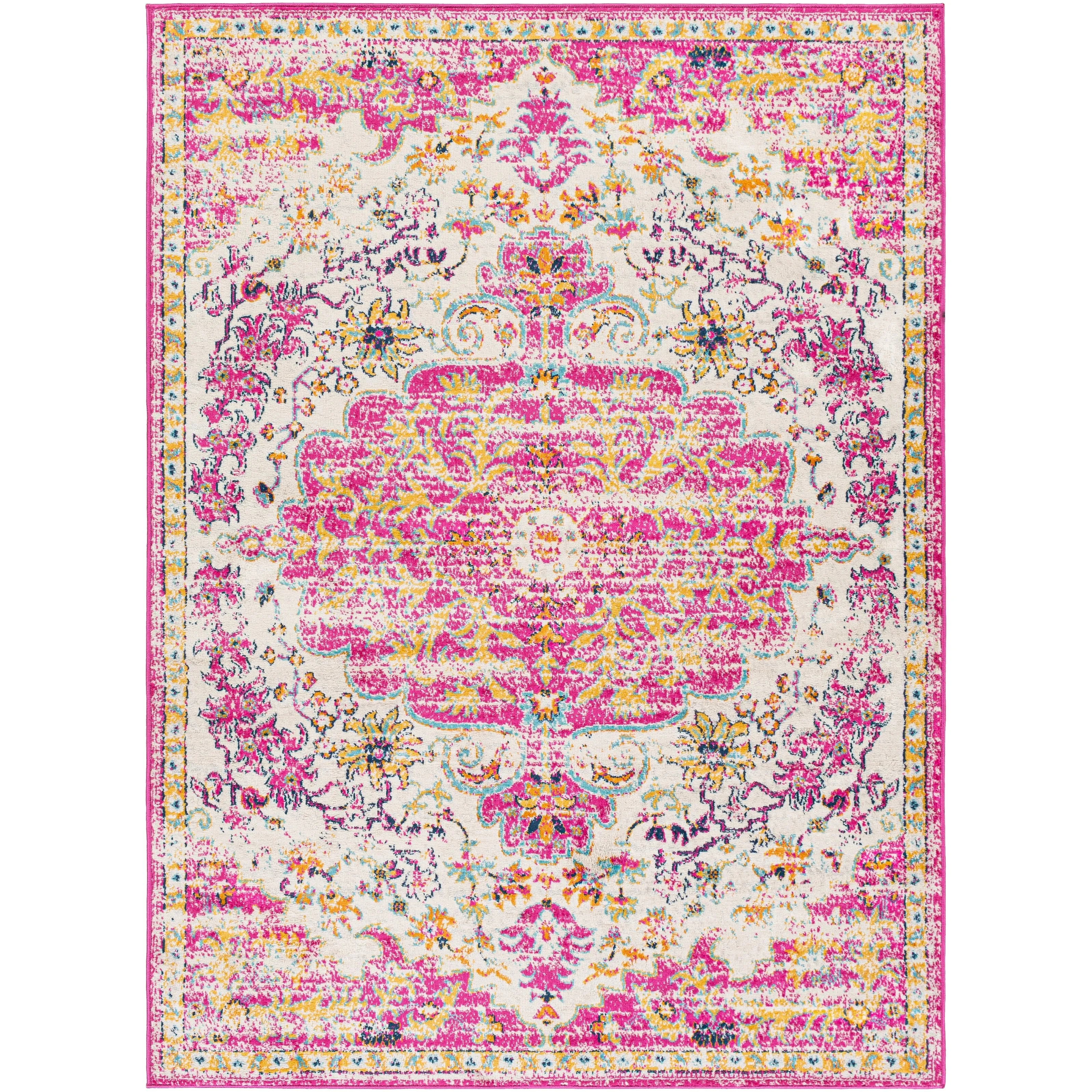 Livabliss Zimmer Distressed Boho Medallion Area Rug